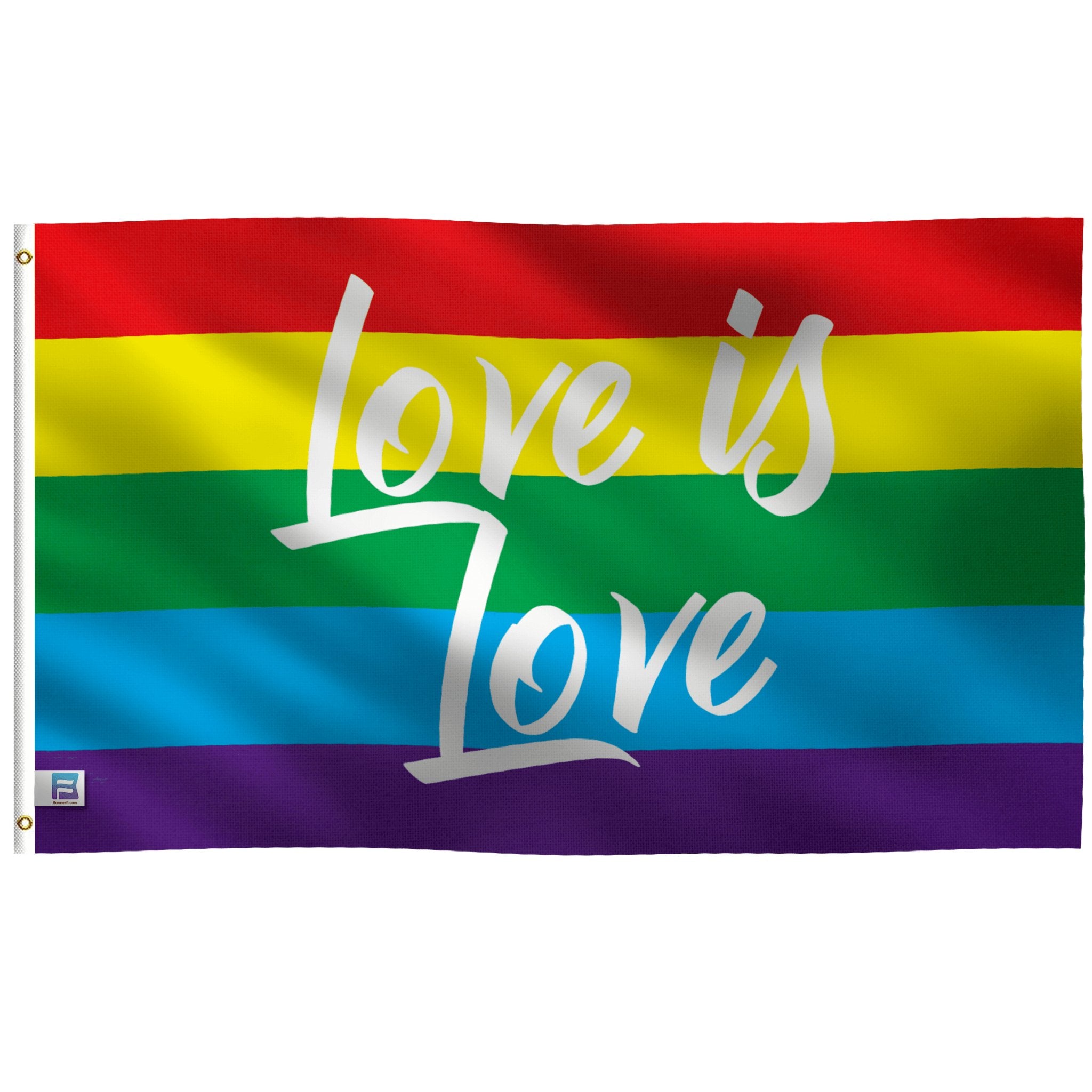Love Is Love Rainbow Flag - Pride Flag | Bannerfi