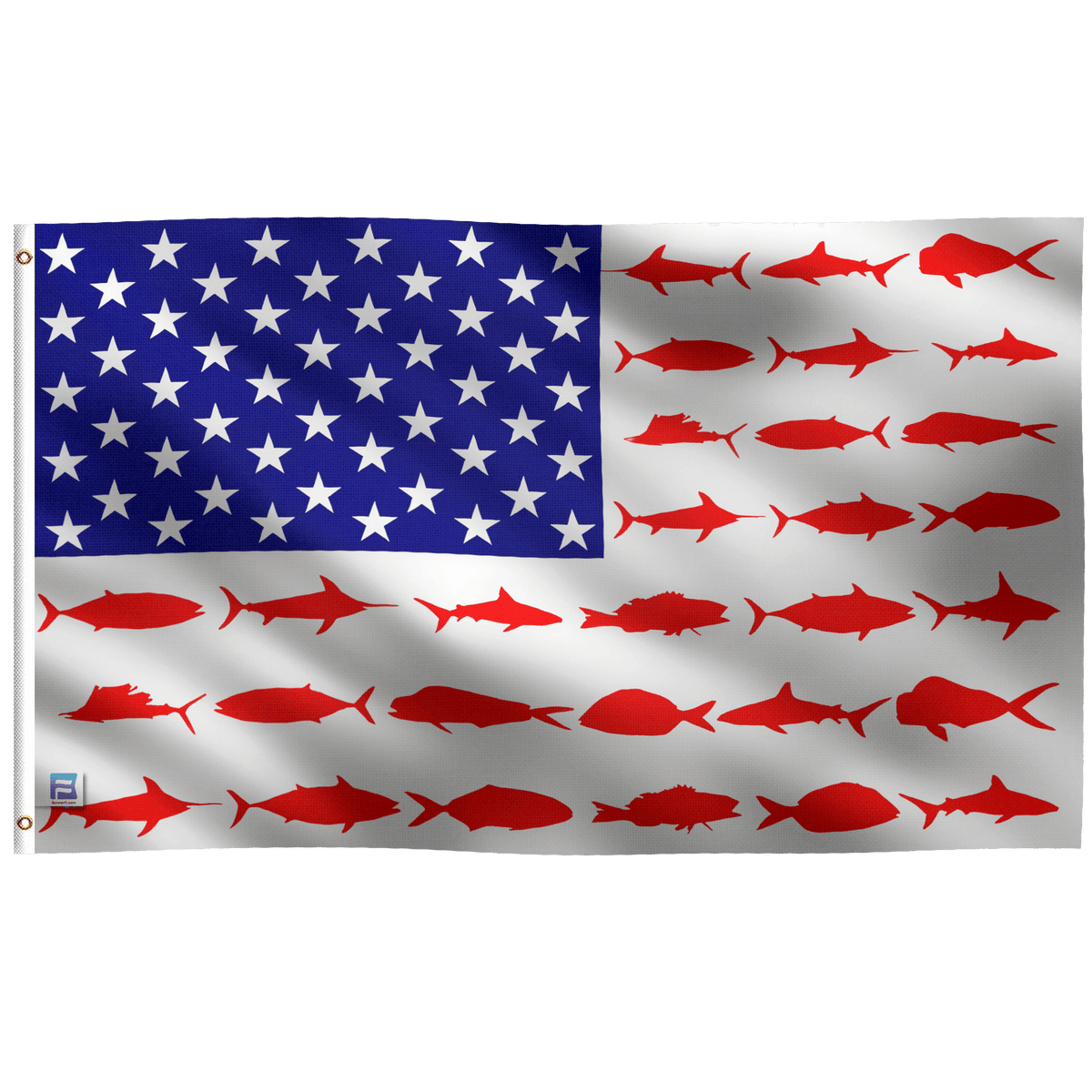 Fish Stripes American Flag