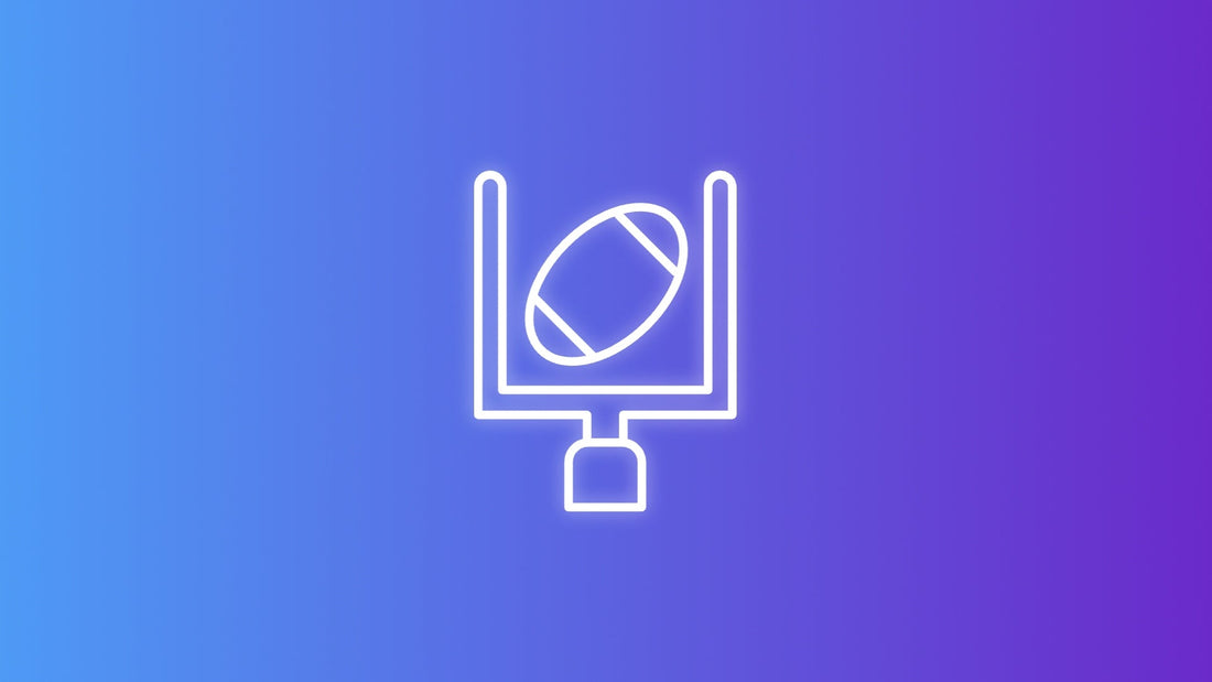 Sundays Are For NFL flags displayed outdoors in team colors representing various NFL franchises on game day