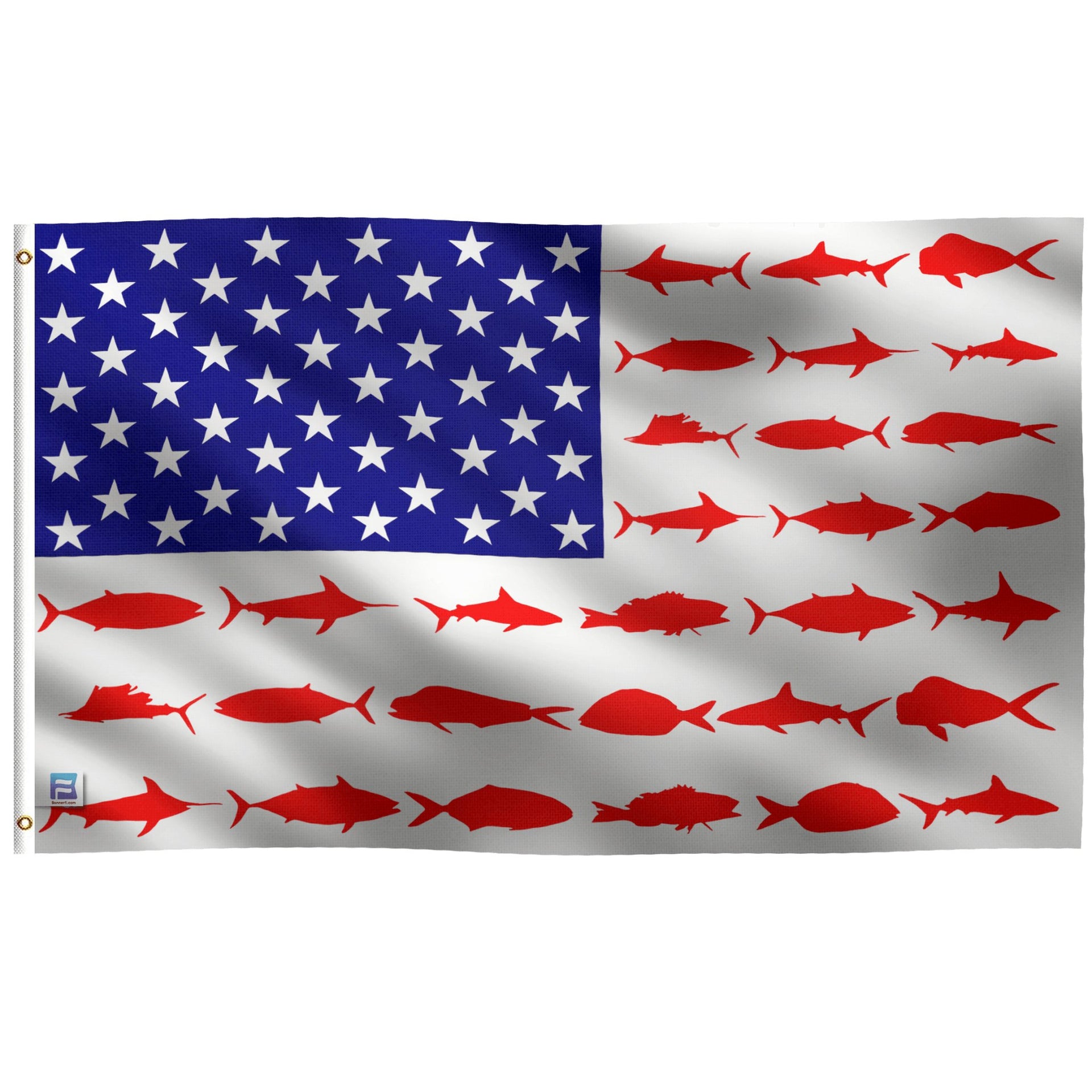 Fish Stripes American Flag