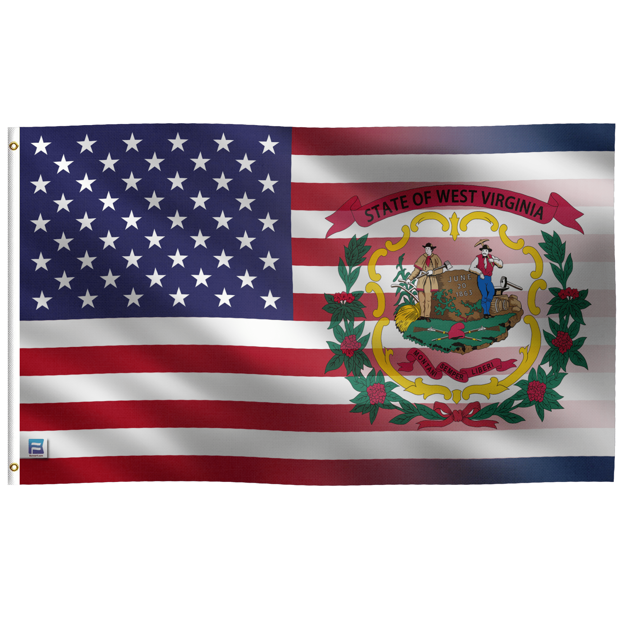 a flag of the state of west virginia