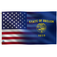 Load image into Gallery viewer, a flag with the state of oregon on it
