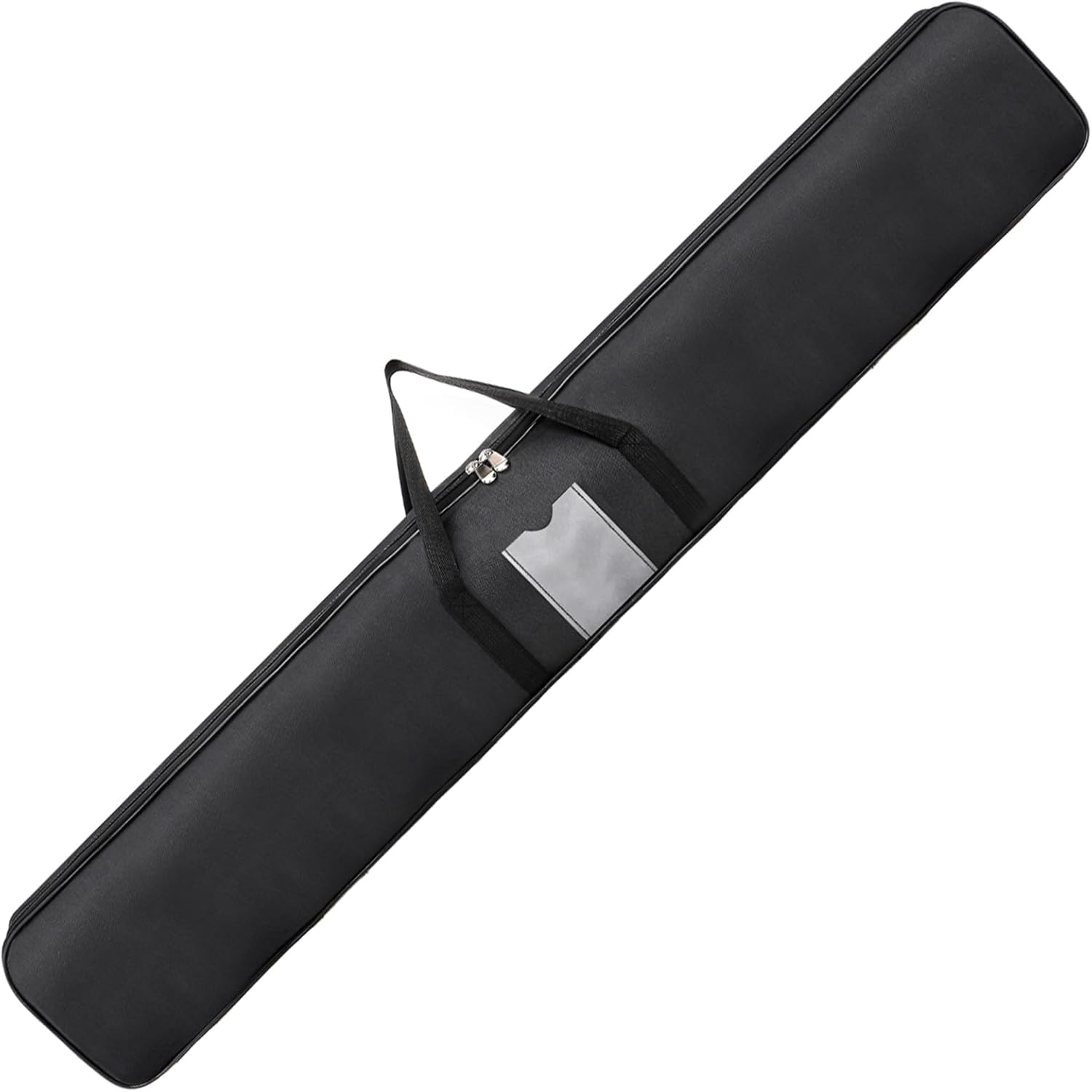 Black feather flag & pole case on a white background