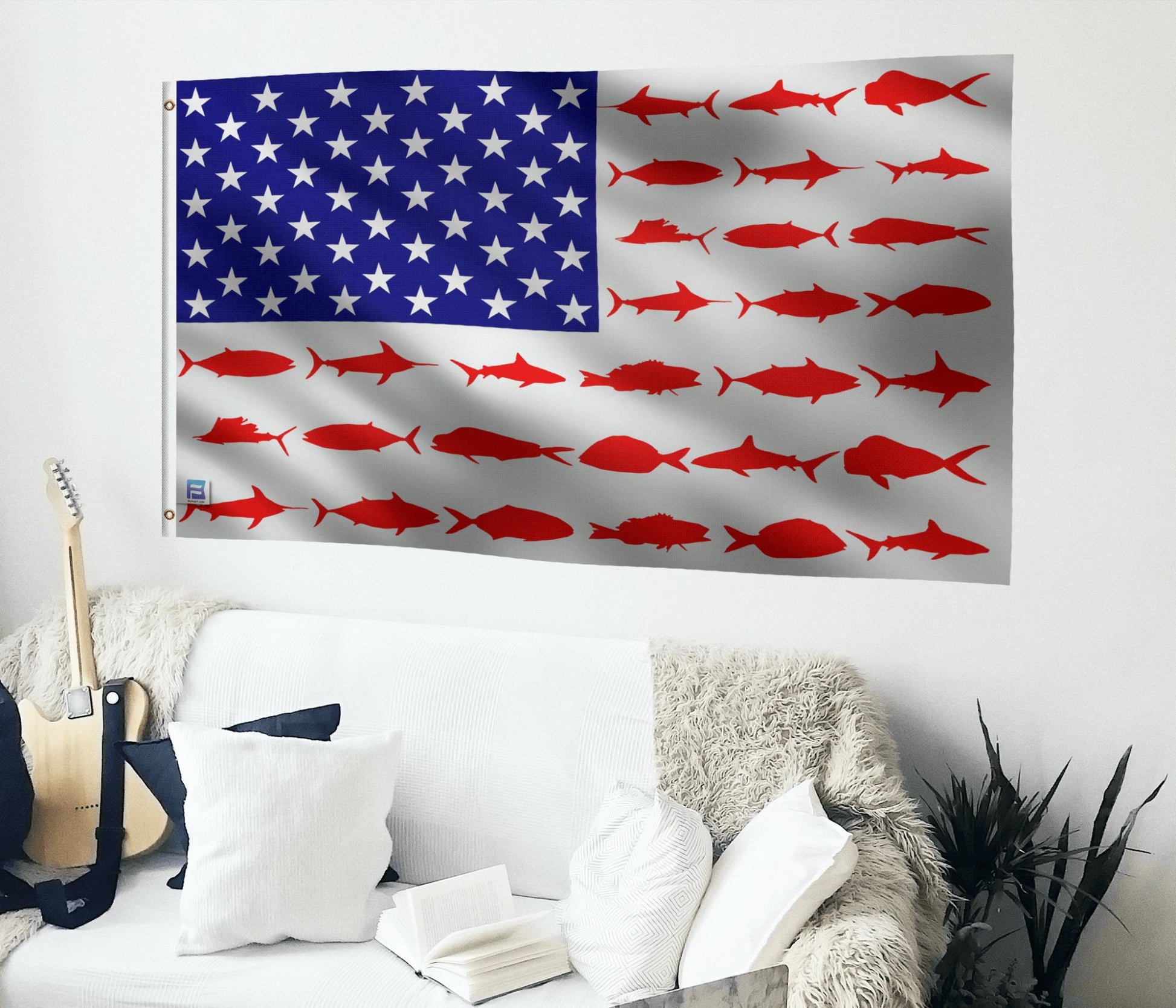 Fish Stripes American Flag - Bannerfi