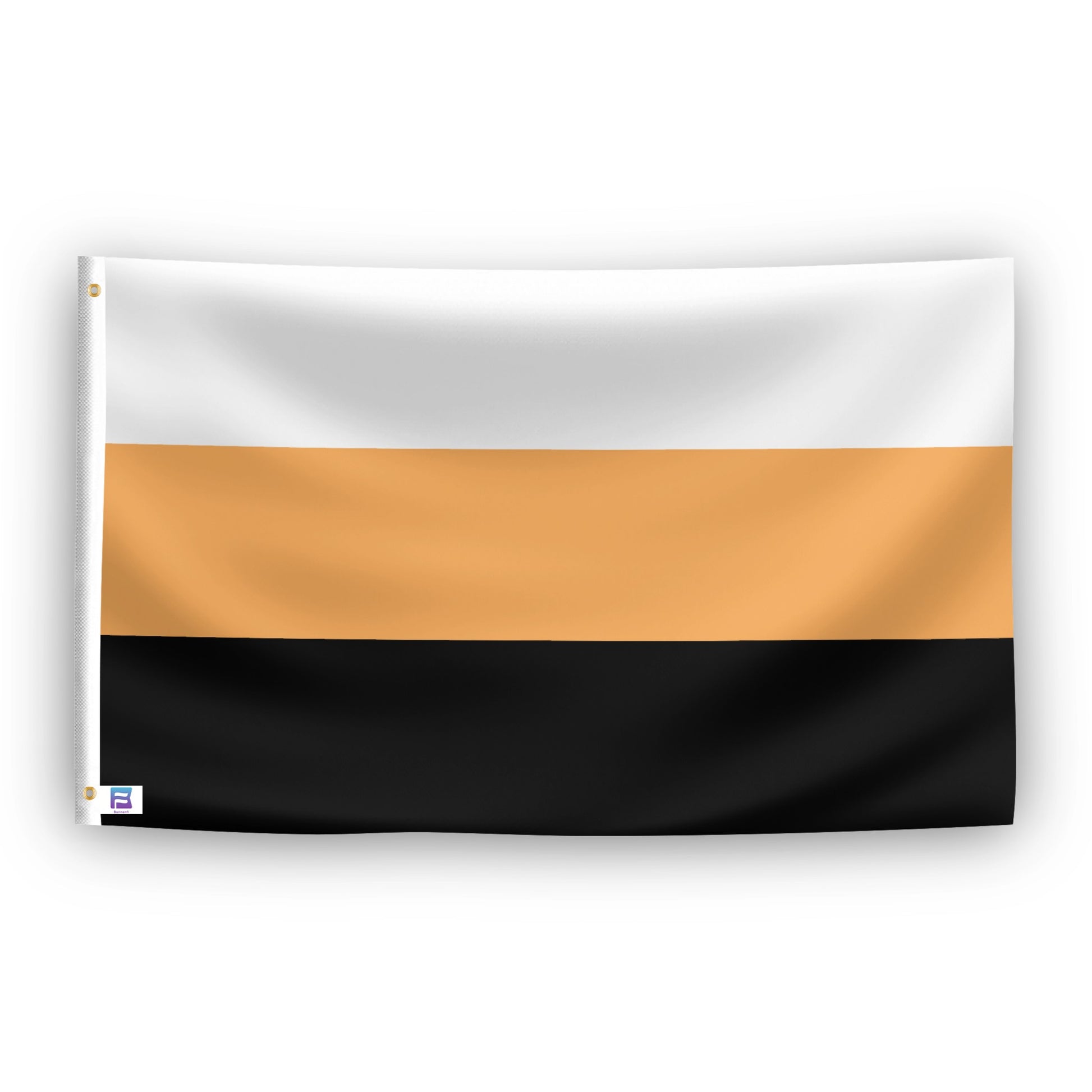 System Pride Flag with three horizontal stripes: white, orange, and black by Bannerfi