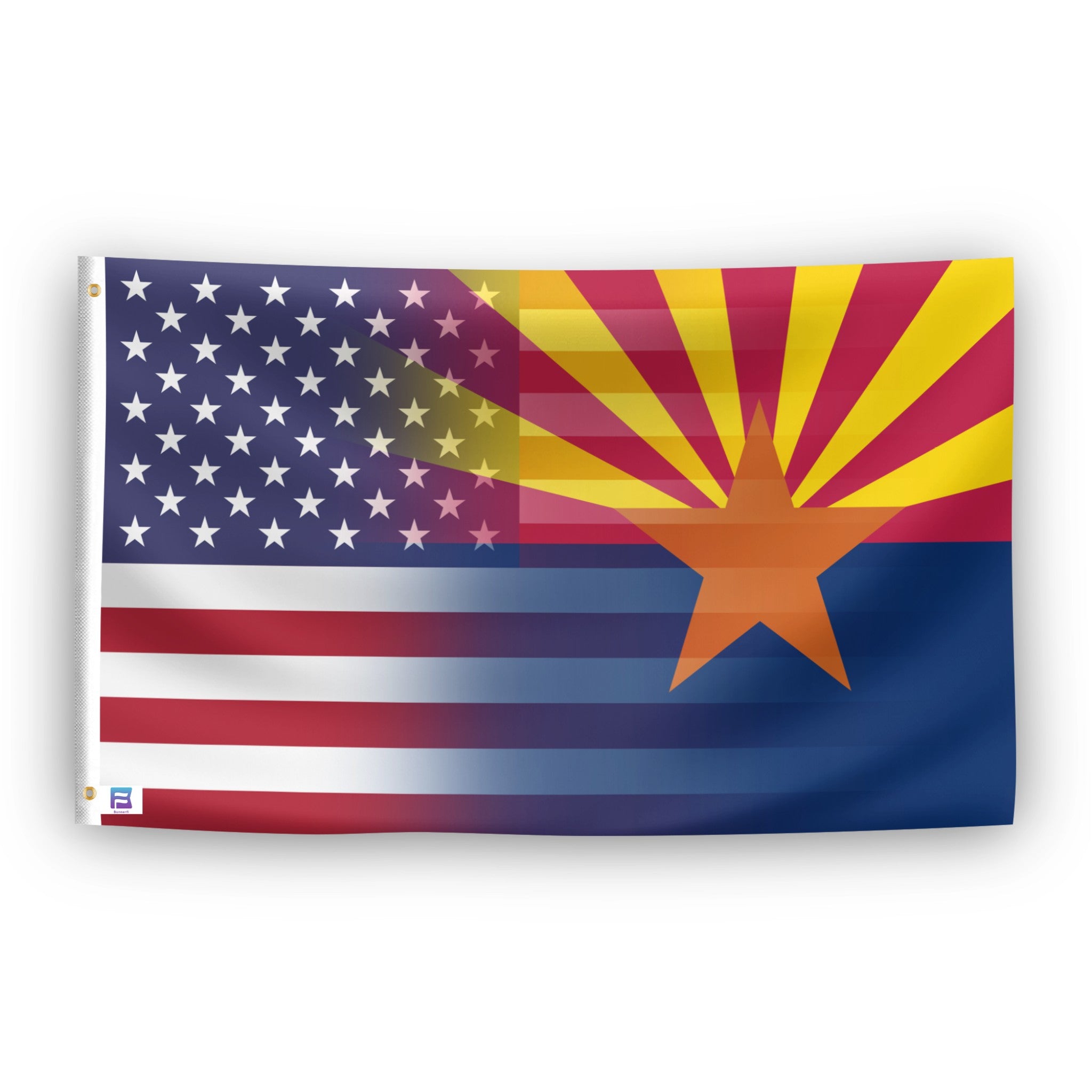 Flag of the United States and Arizona blended together seamlessly.