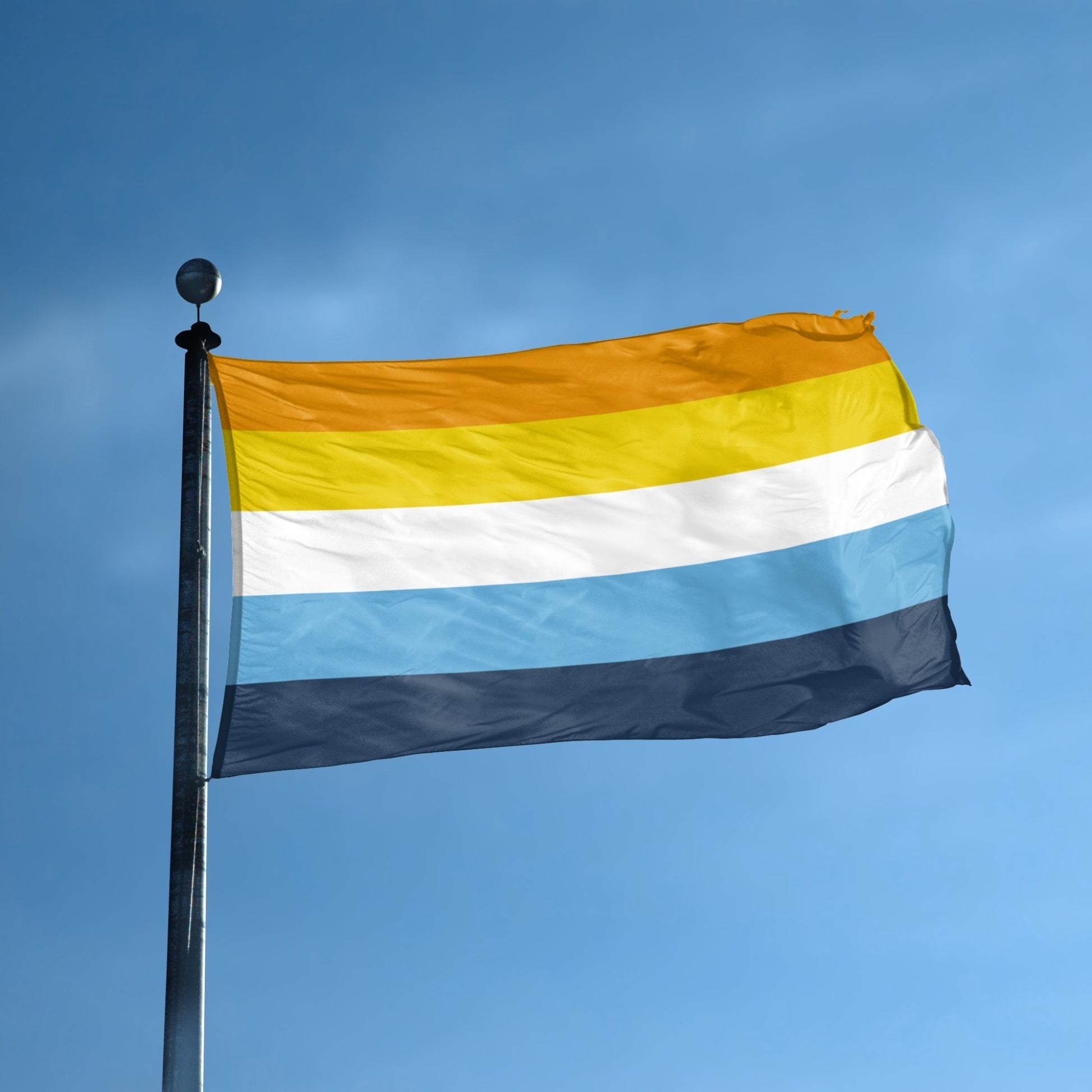 Aroace Pride flag displayed outdoors – weatherproof house banner on pole | Bannerfi