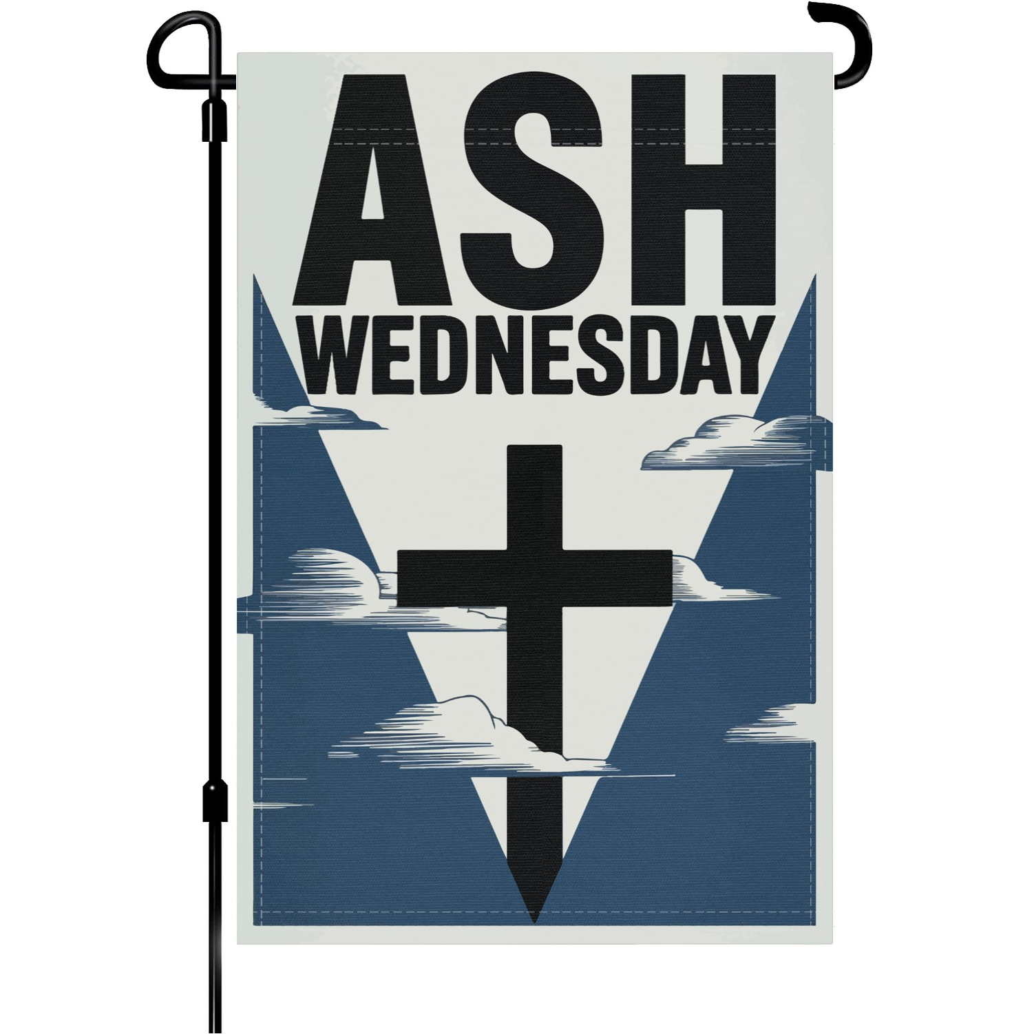 Ash Wednesday garden flag made of weatherproof polyester mounted on a garden flagpole | Bannerfi