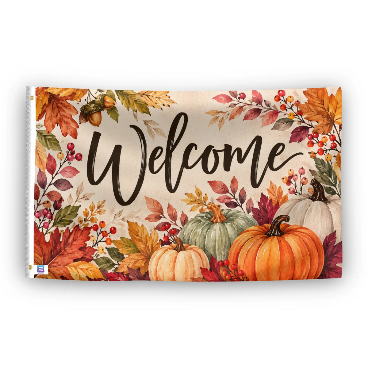 Autumn Pumpkin Welcome Flag