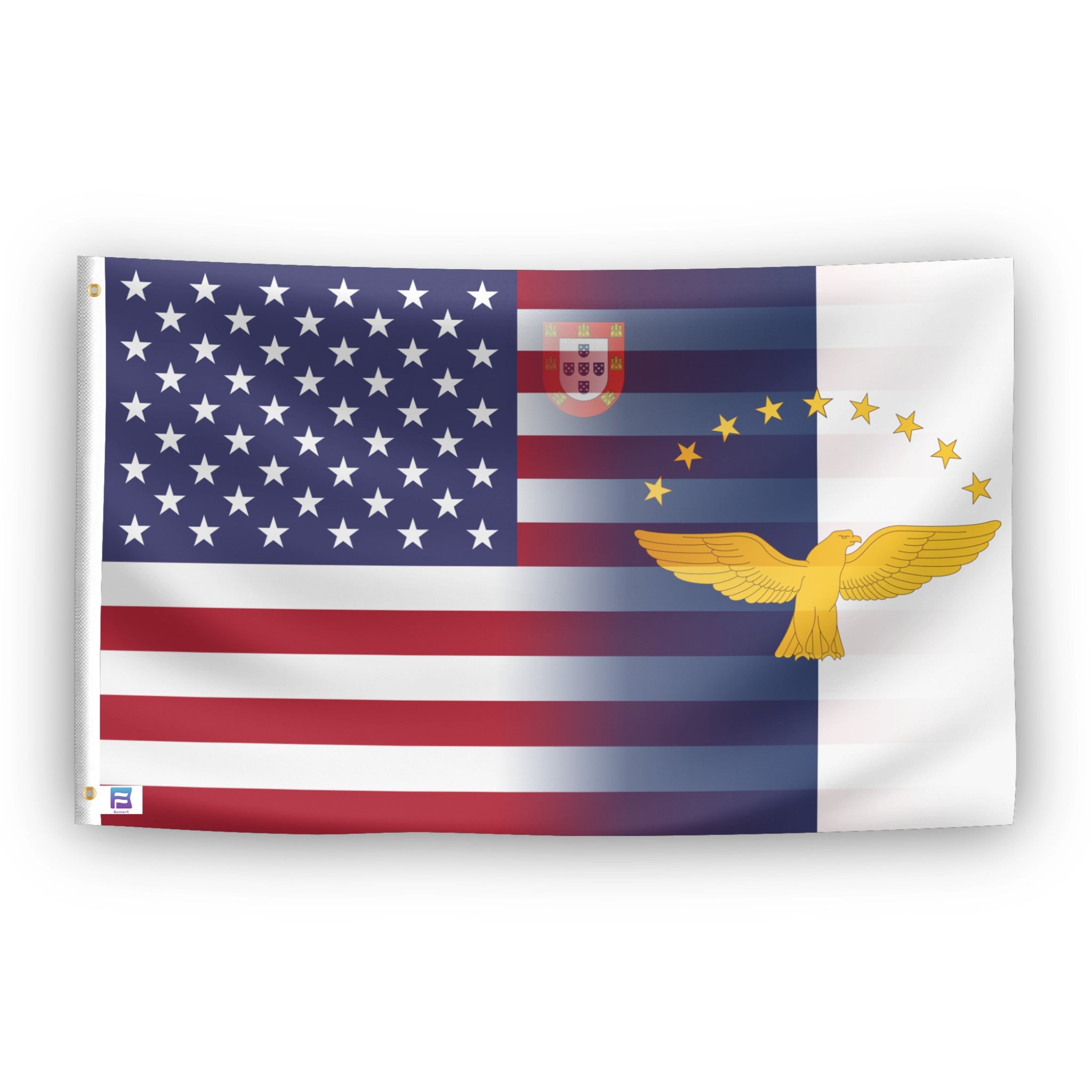 Azores American Hybrid flag – weatherproof polyester with brass grommets and canvas header | Bannerfi