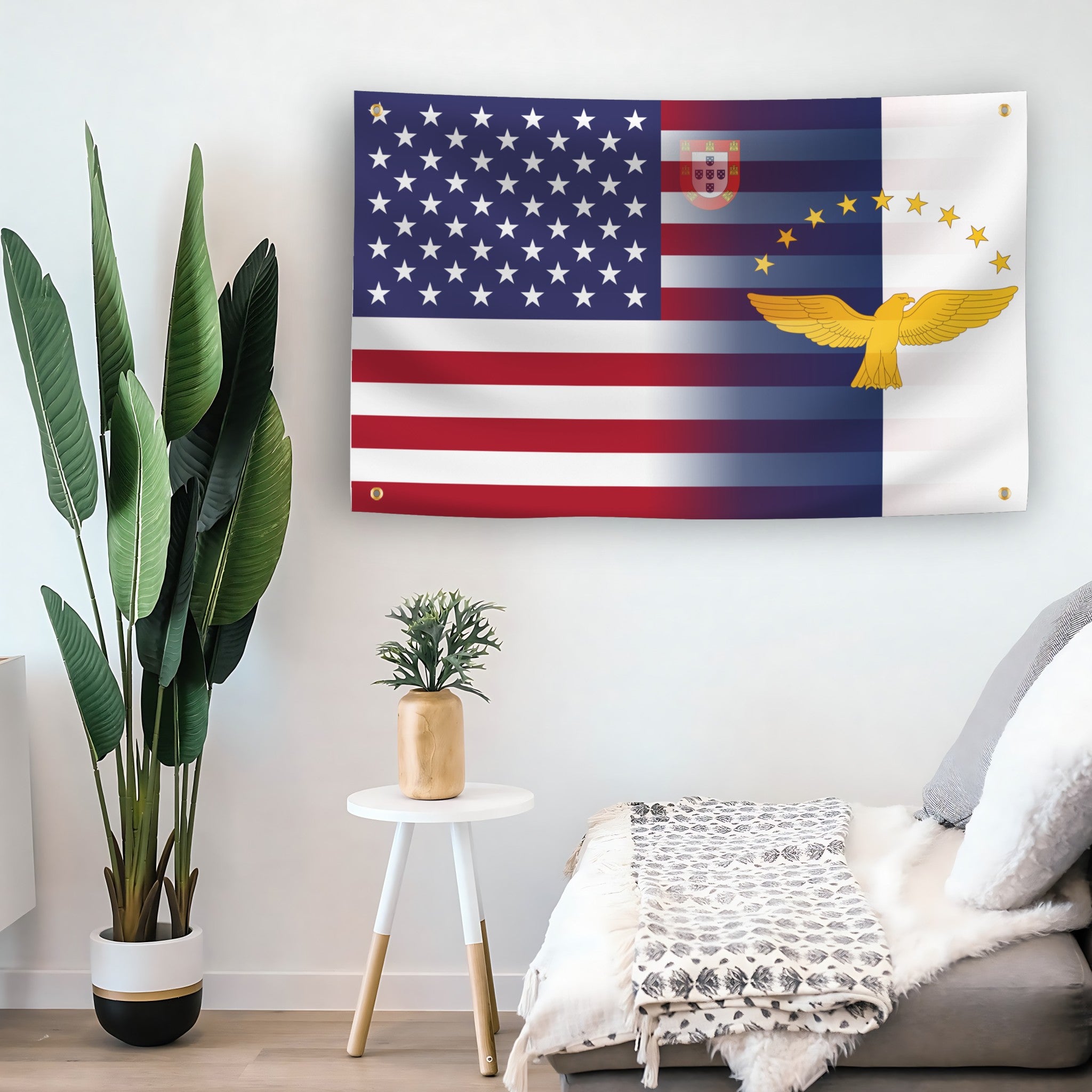 Azores American Hybrid flag as indoor wall art – versatile home décor | Bannerfi