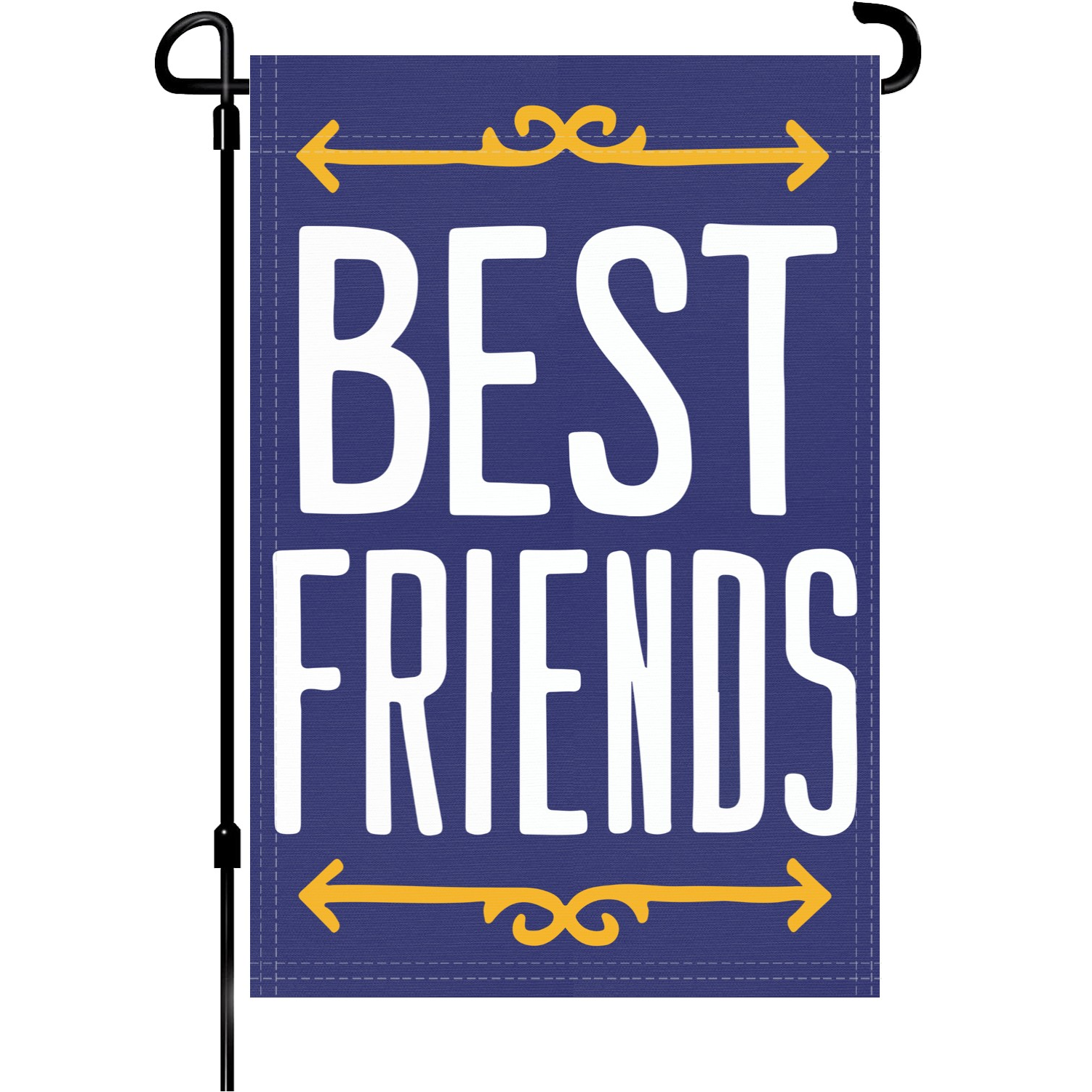 Best Friends garden flag made of weatherproof polyester mounted on a garden flagpole | Bannerfi