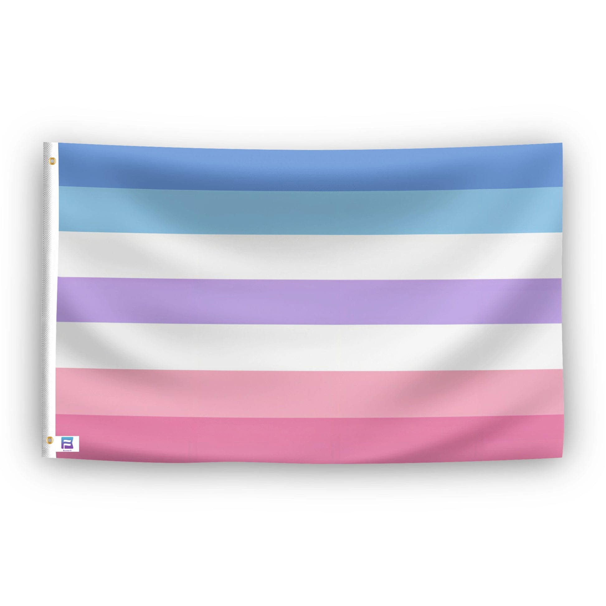 Bigender Pride flag – weatherproof polyester with brass grommets and canvas header | Bannerfi