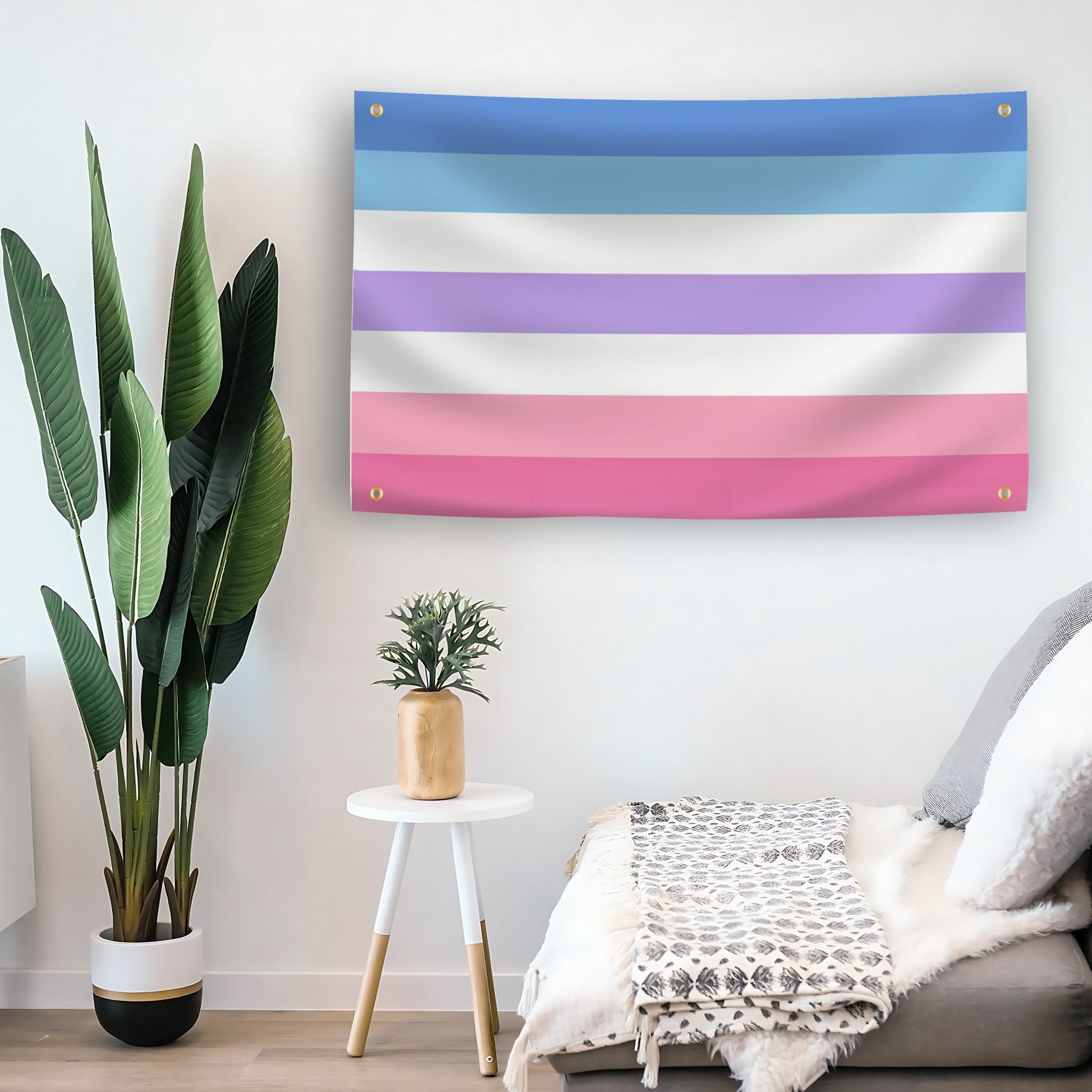 Bigender Pride flag as indoor wall art – versatile home décor | Bannerfi
