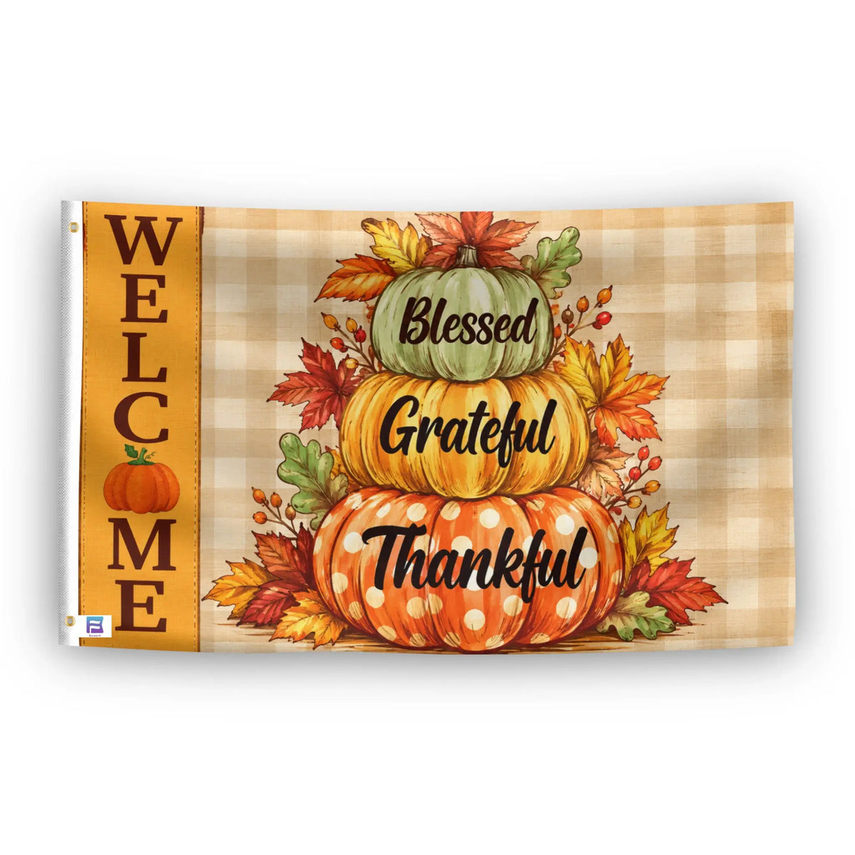 Blessed Grateful Thankful Flag