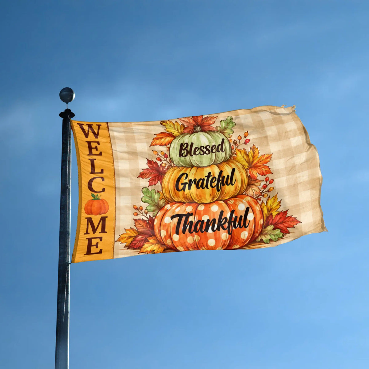 Blessed Grateful Thankful Flag