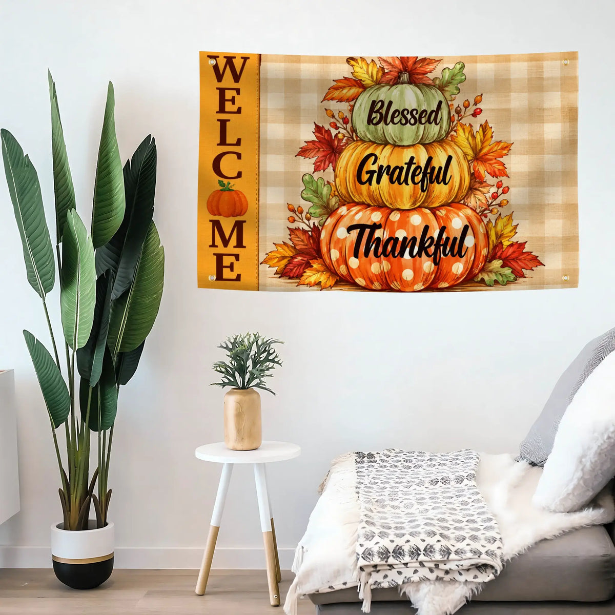 Blessed Grateful Thankful Flag