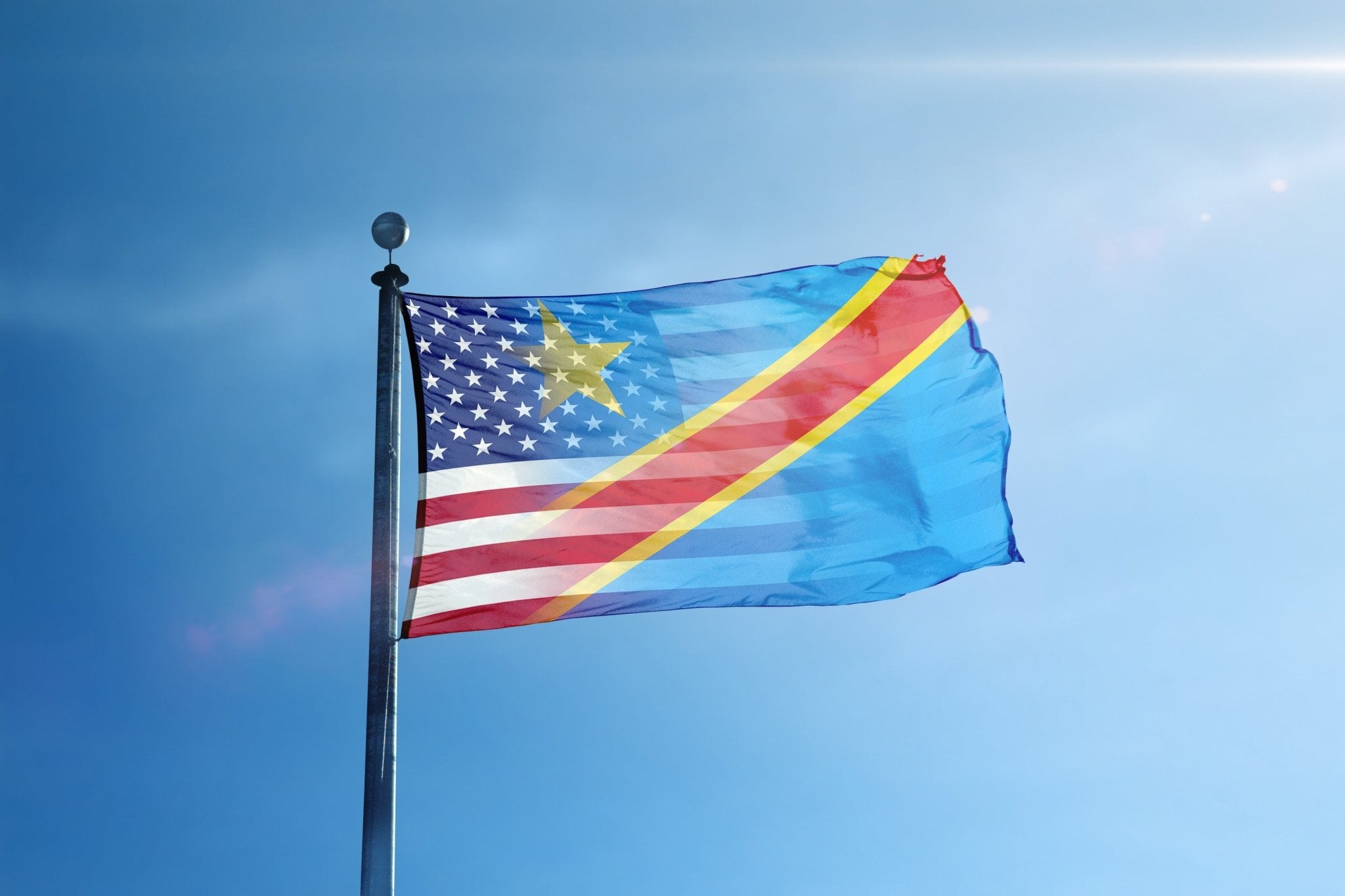 Congolese American Hybrid Flag