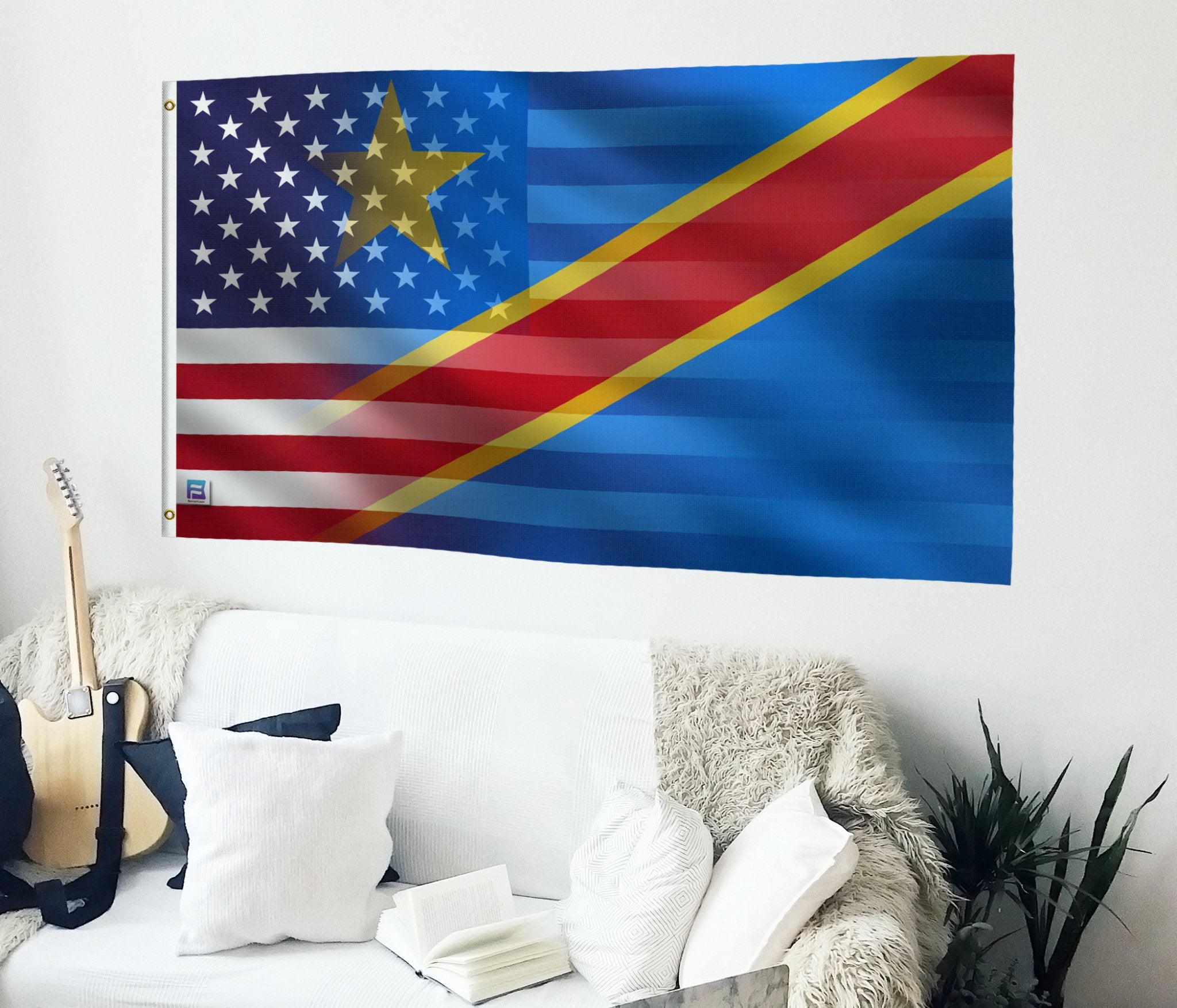 Congolese American Hybrid Flag