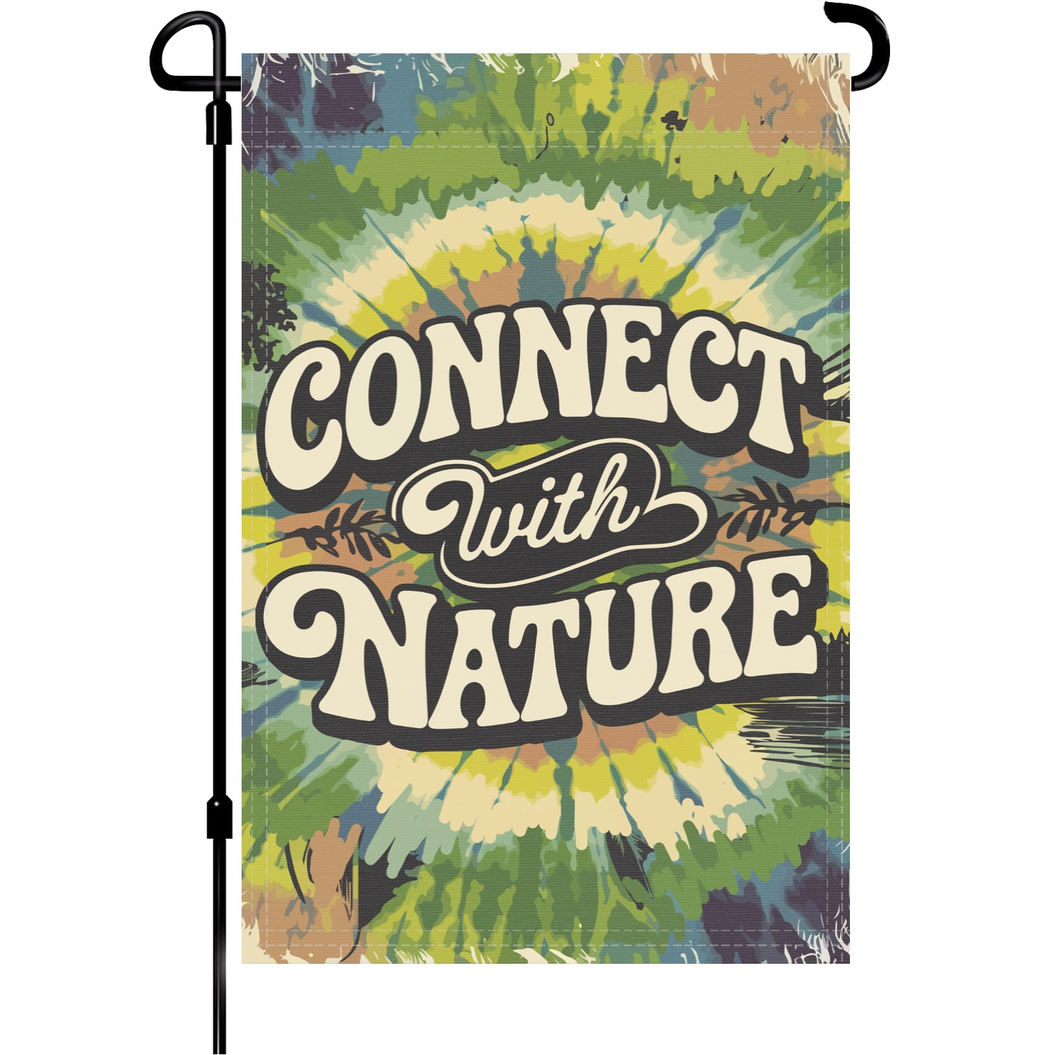 Connect With Nature garden flag made of weatherproof polyester mounted on a garden flagpole | Bannerfi