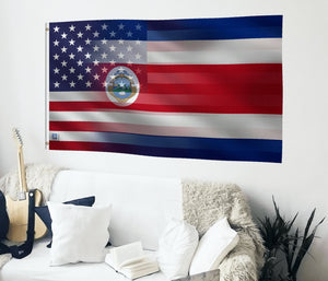 Costa Rican American Hybrid Flag - Bannerfi