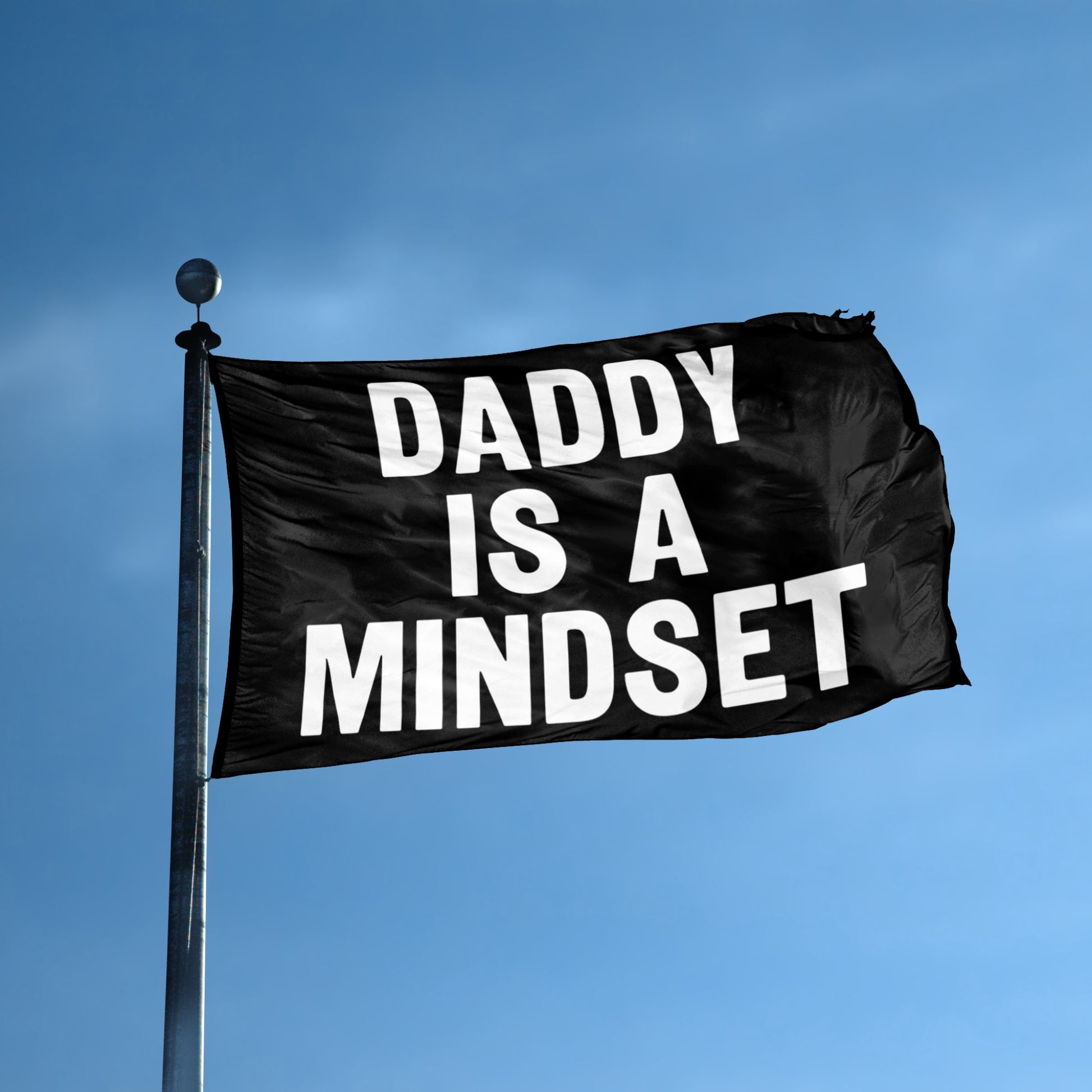 Daddy Is A Mindset flag displayed outdoors – weatherproof house banner on pole | Bannerfi