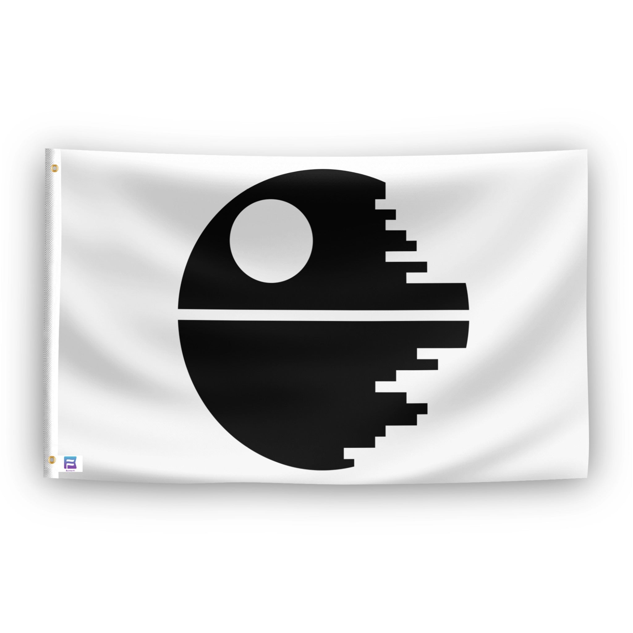 Star Wars Death Star Flag (White) with two grommets - Flags by Bannerfi