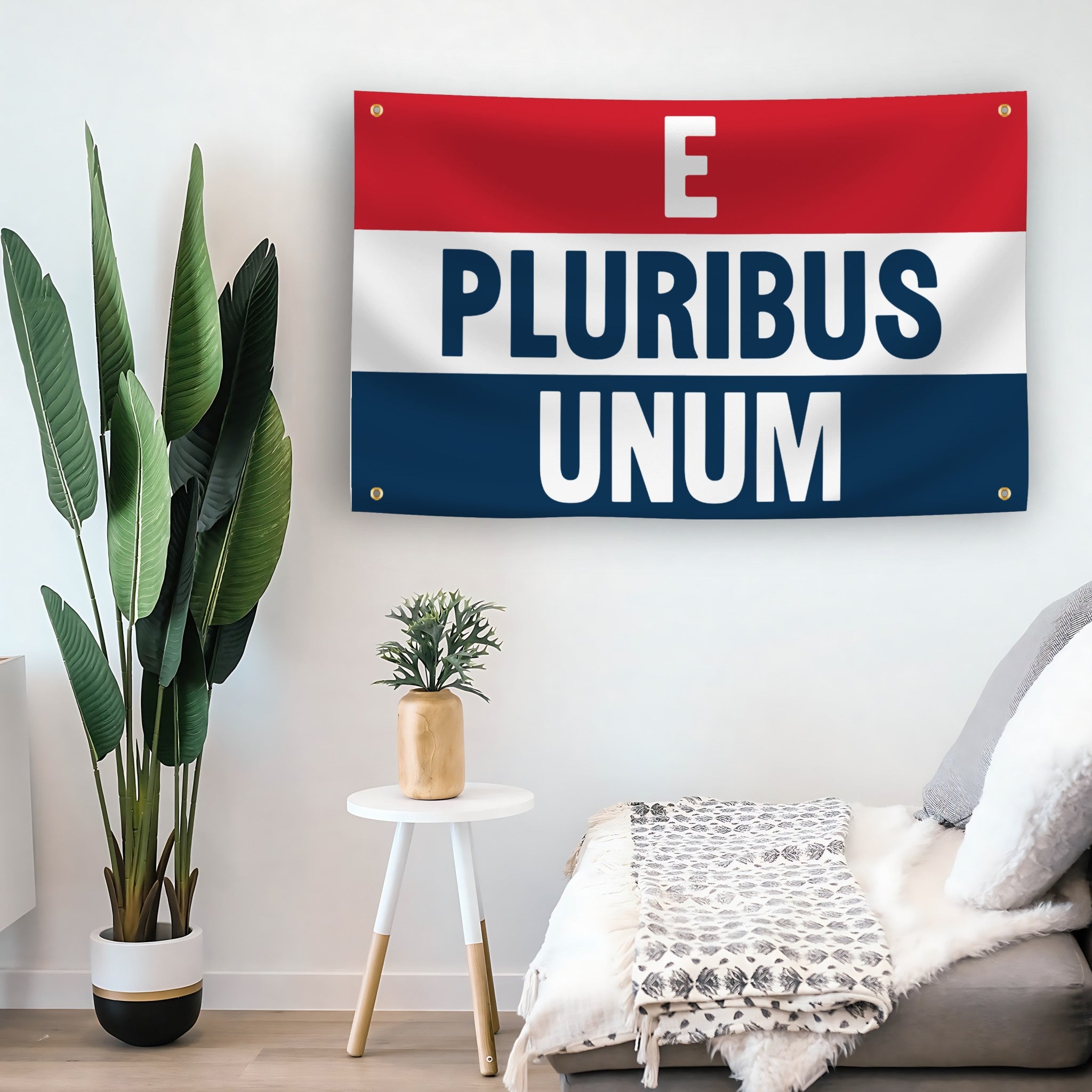 E Pluribus Unum flag as indoor wall art – versatile home décor | Bannerfi