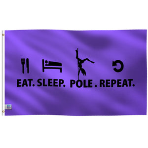 Eat Sleep Pole Repeat Flag - Bannerfi