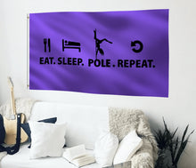 Load image into Gallery viewer, Eat Sleep Pole Repeat Flag - Bannerfi
