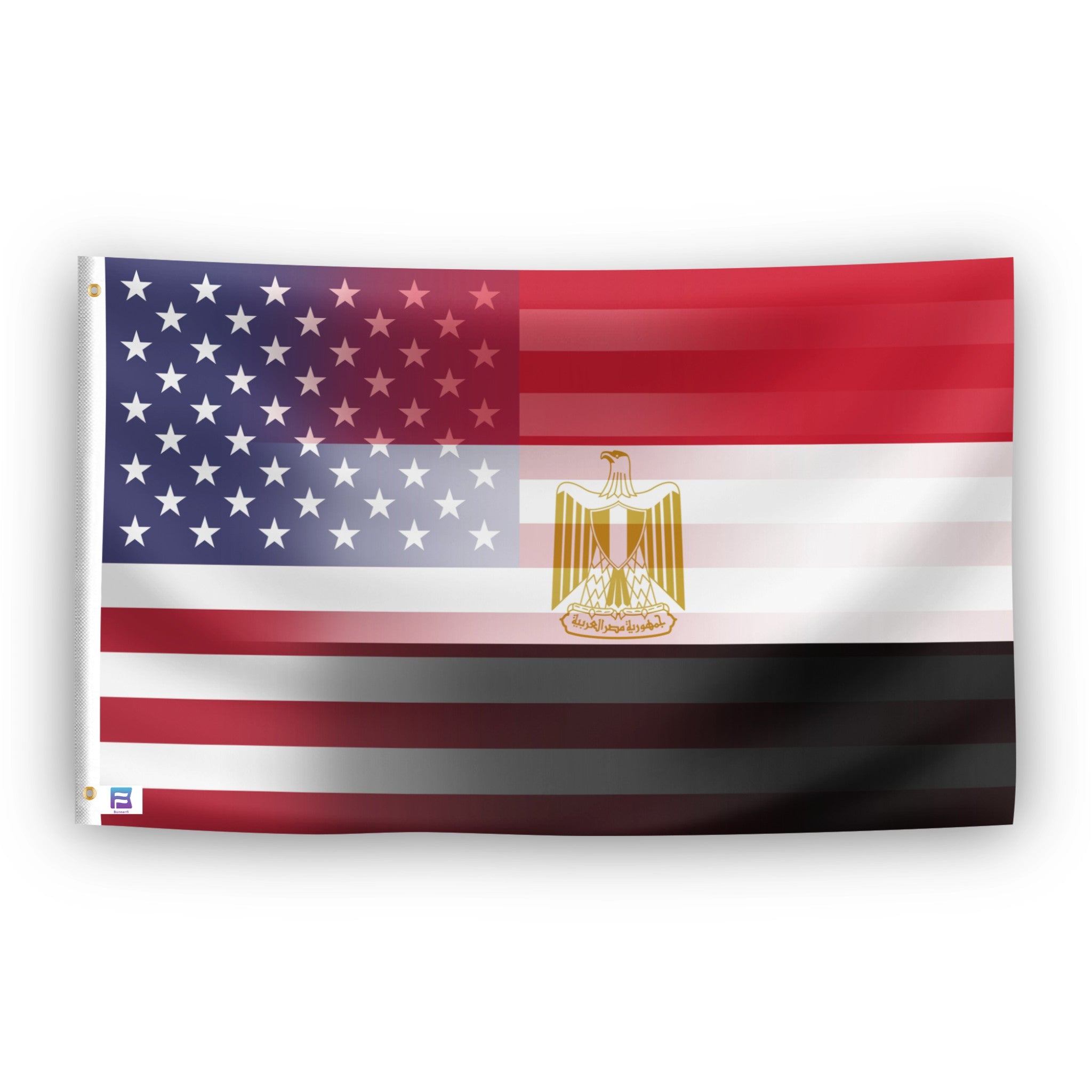 Egyptian American Hybrid Flag - Flags by Bannerfi