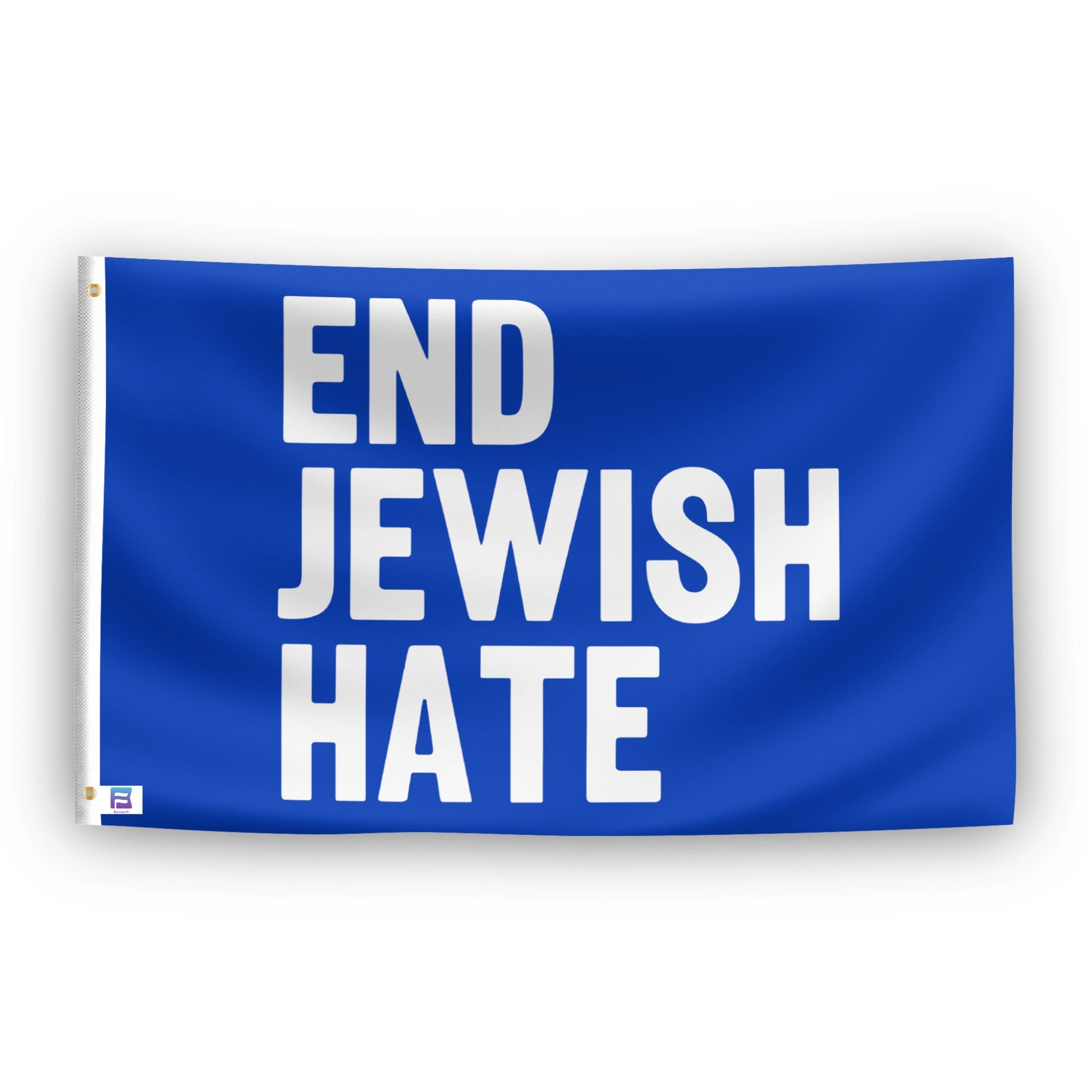 End Jewish Hate flag – weatherproof polyester with brass grommets and canvas header | Bannerfi