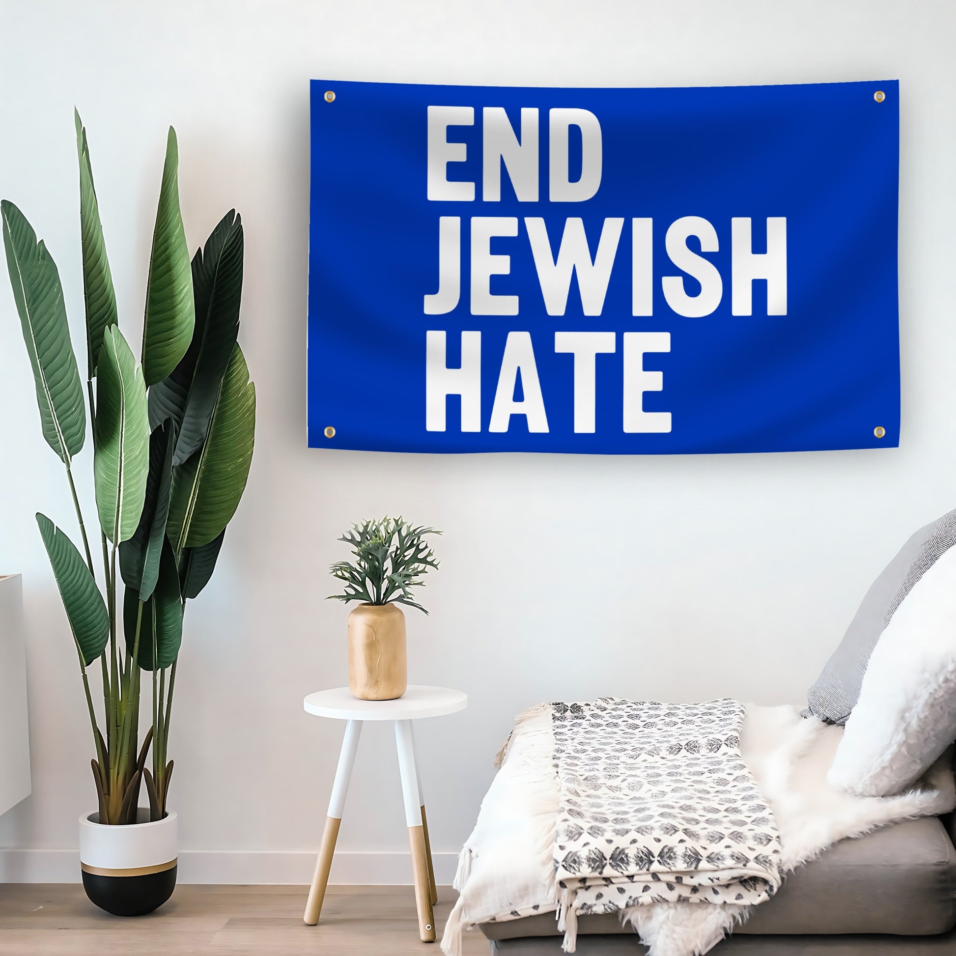 End Jewish Hate flag as indoor wall art – versatile home décor | Bannerfi