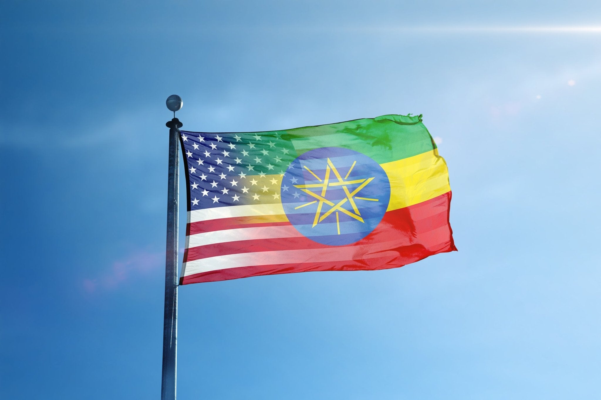 Ethiopian American Hybrid Flag