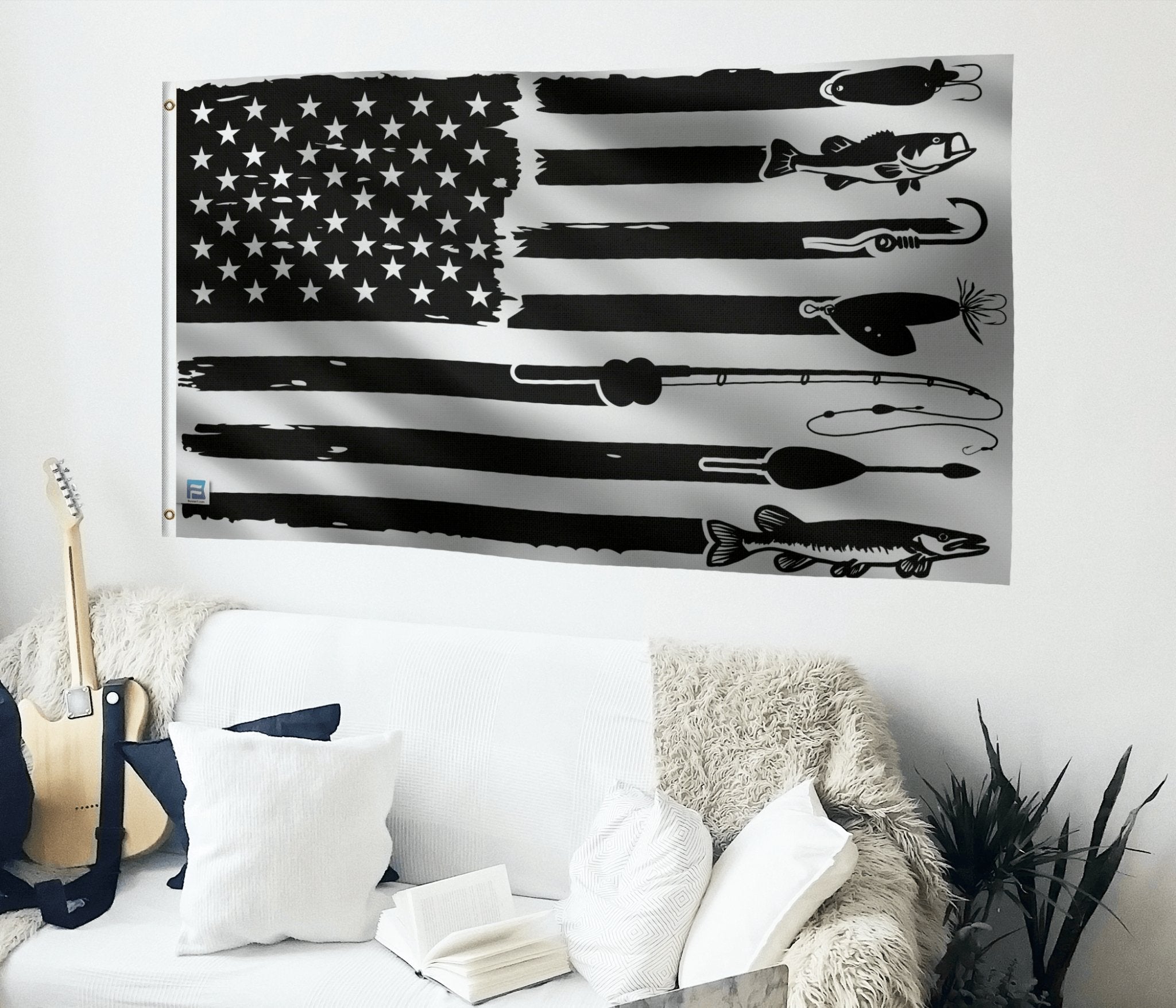 Fishing Stripes American Flag - Bannerfi