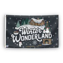 Load image into Gallery viewer, A flag with the saying &quot;Winter Wonderland&quot;, with a special occasion color scheme.
