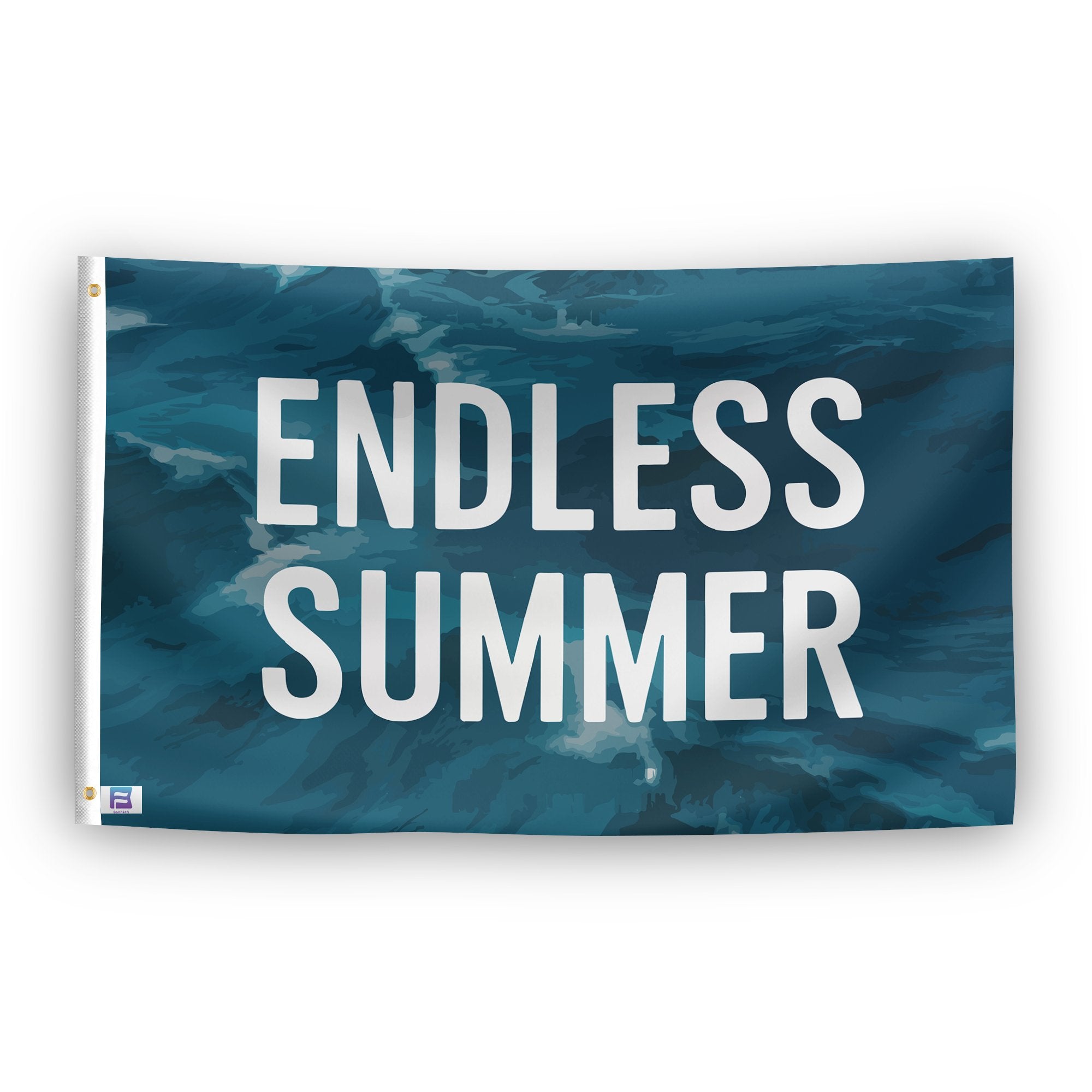 A flag with the saying "Endless Summer", with a special occasion color scheme.