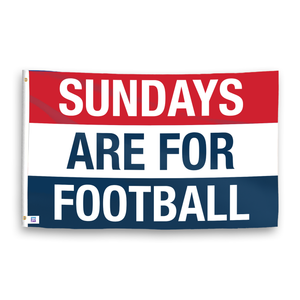 A flag with the saying "https://www.dropbox.com/scl/fi/y9k28xtcqe7sp7zp4ky2e/sundays-are-for-football_ripple.png?rlkey=vv5udjpku1pvg5ehvozzwpjlu&raw=1", with a red, white, and blue color scheme.