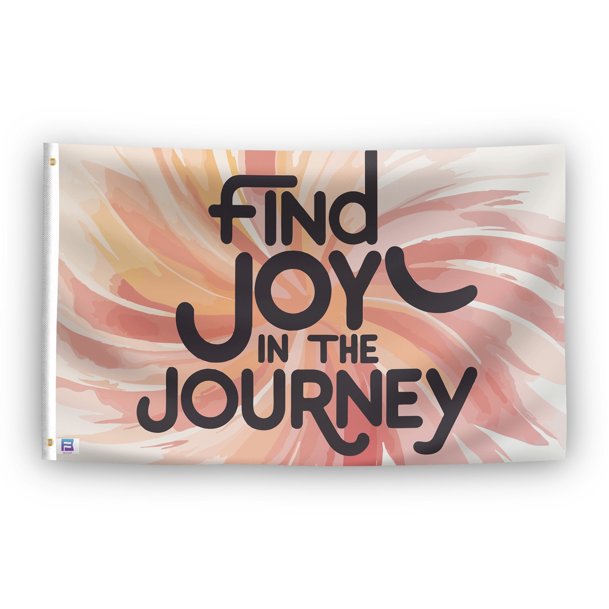 A flag with the saying "Find Joy In The Journey Motivational", with a special occasion color scheme.