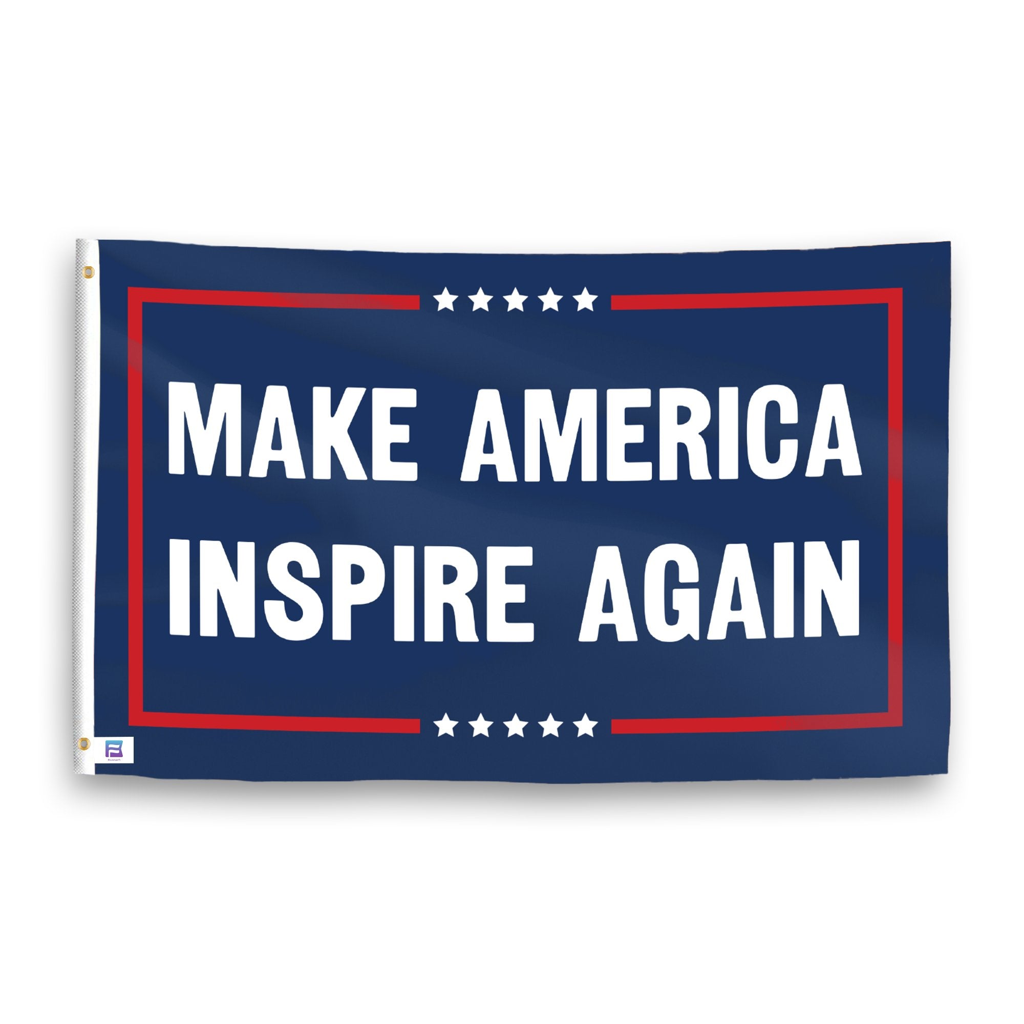 A political flag with the saying "https://www.dropbox.com/scl/fi/xxm8o5d3ccoee62ma1giq/make-america-inspire-again_ripple.png?rlkey=nh9zfv5lniu34wo6y8y0jdvgo&raw=1", with a red, white, and blue color scheme.