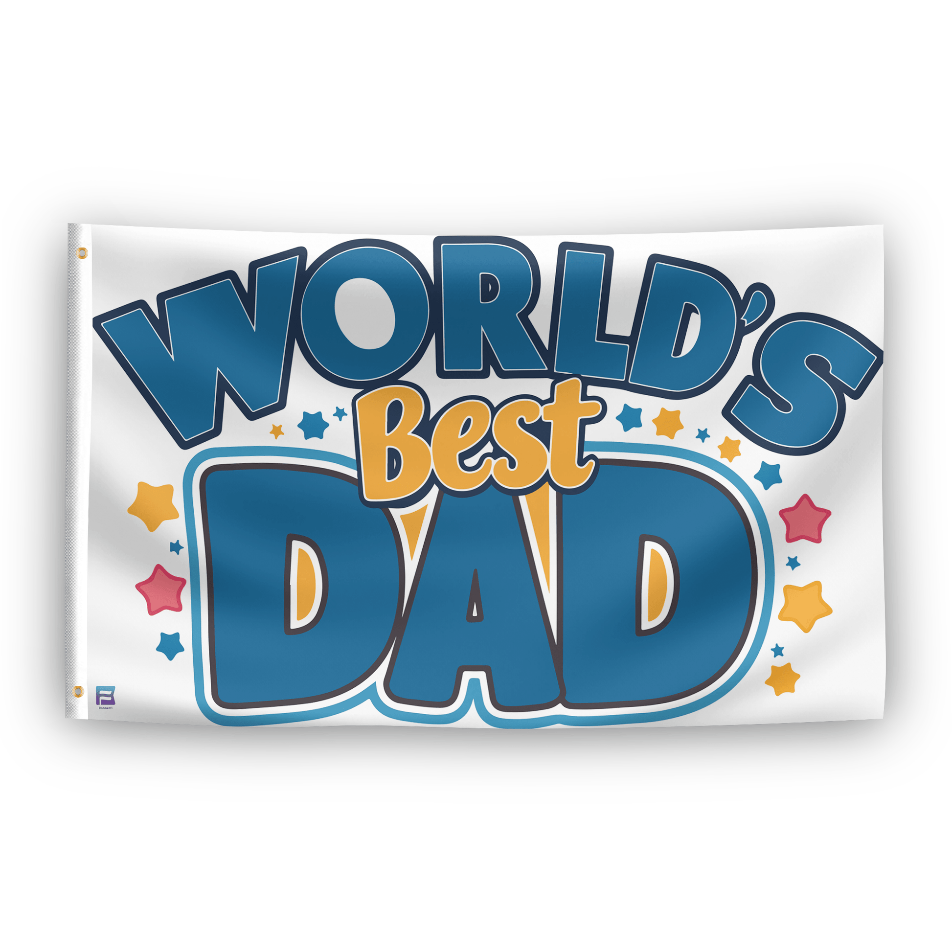 A flag with the saying "World's Best Dad", with a special occasion color scheme.