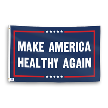 Load image into Gallery viewer, A political flag with the saying &quot;https://www.dropbox.com/scl/fi/1jx0o5t8dskrk8a5uw9az/make-america-healthy-again_ripple.png?rlkey=d4z86rc3zwmv9b79gf7m2bebm&amp;raw=1&quot;, with a red, white, and blue color scheme.
