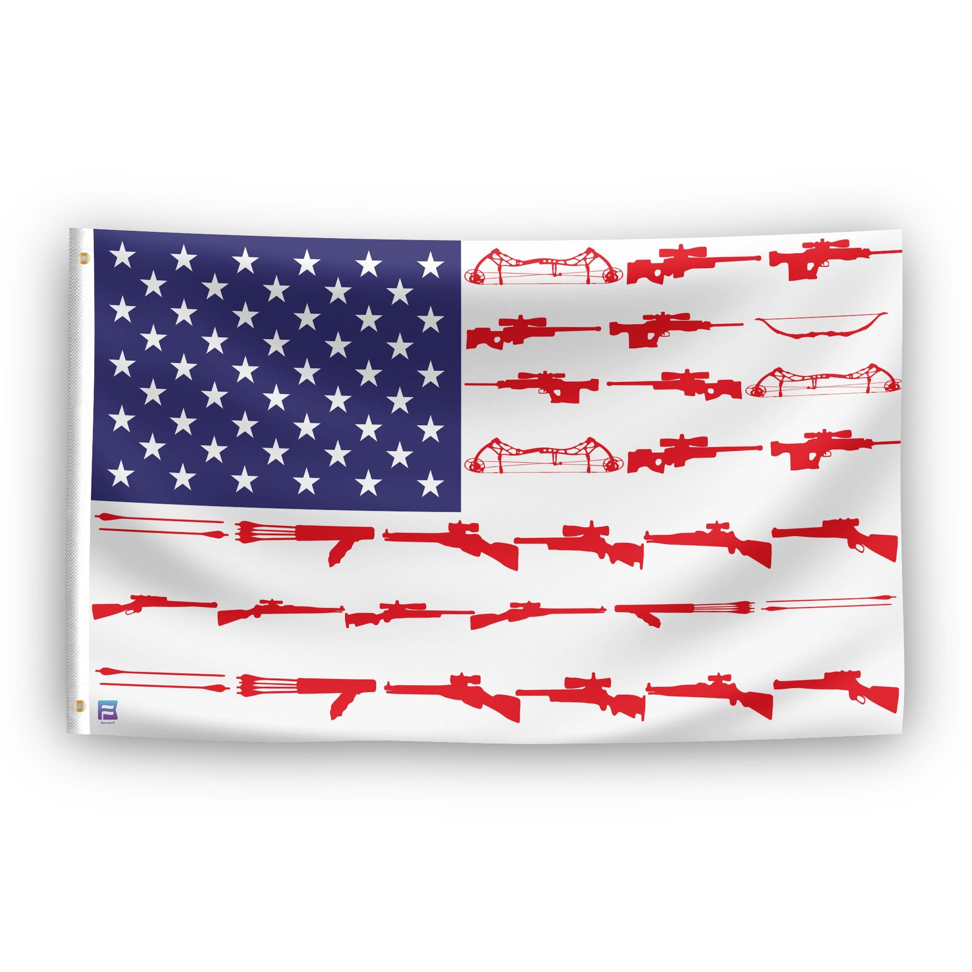 An american flag with the red stripes changed to match the theme "Hunting Gear Stripes American".