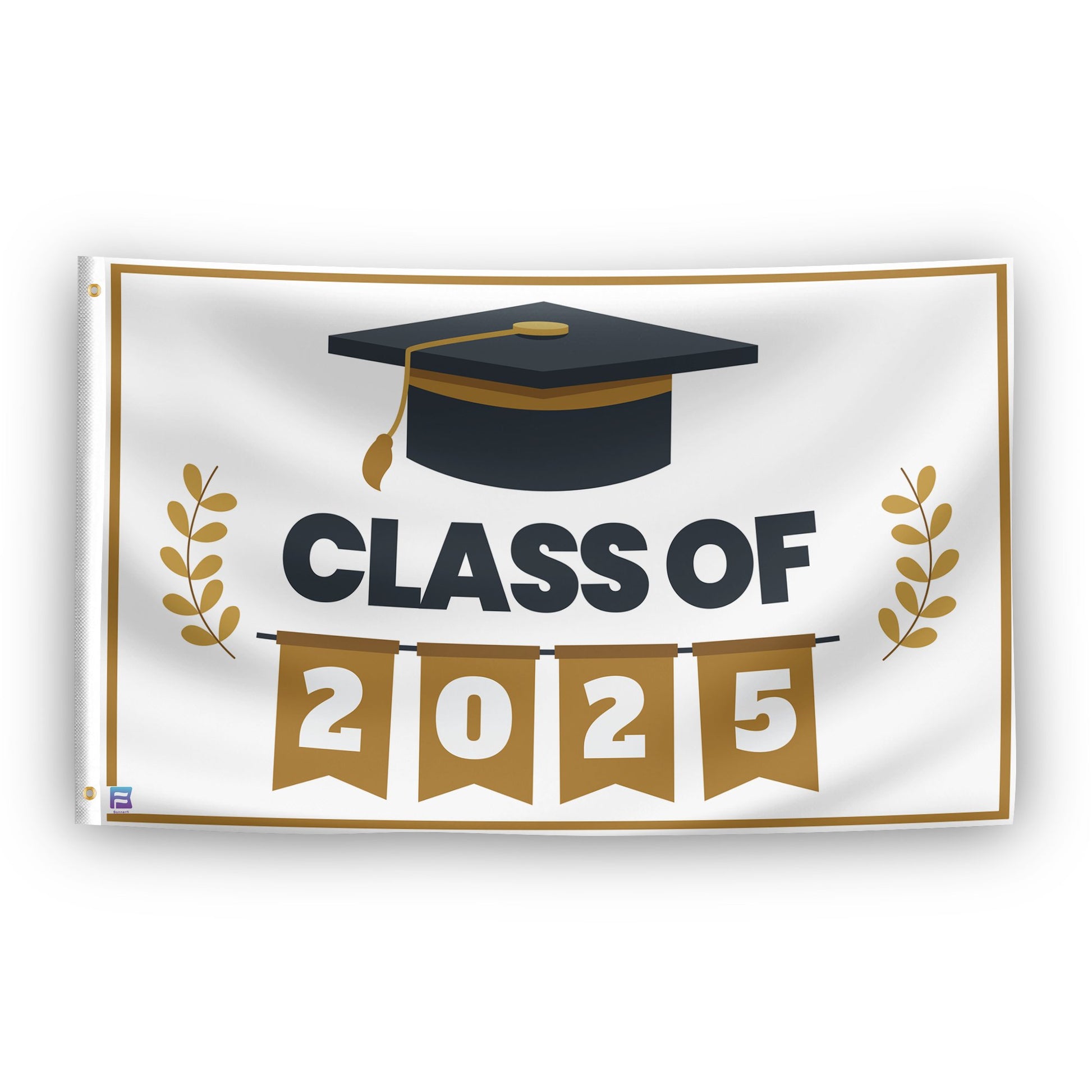 A flag with the saying "Class Of 2025", with a special occasion color scheme.