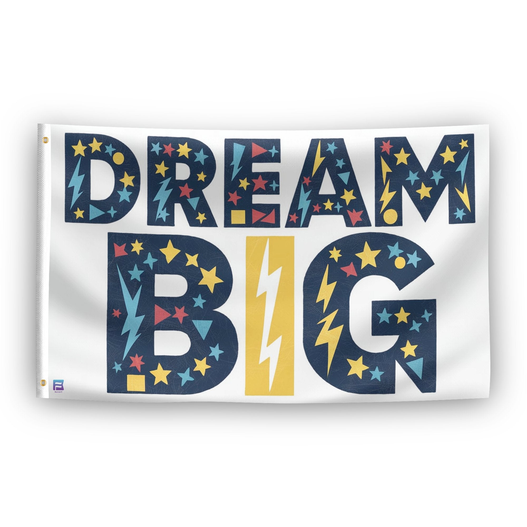 A flag with the saying "Dream Big Motivational", with a special occasion color scheme.