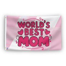 Load image into Gallery viewer, A flag with the saying &quot;World&#39;s Best Mom Gift&quot;, with a special occasion color scheme.
