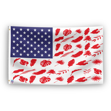 Load image into Gallery viewer, An american flag with the red stripes changed to match the theme &quot;Tree Leaf Stripes American&quot;.
