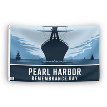 Load image into Gallery viewer, A flag with the saying &quot;Pearl Harbor Remembrance Day&quot;, with a holiday themed color scheme.
