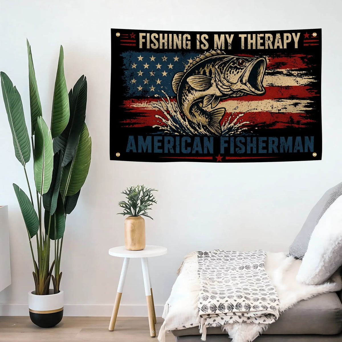 Fishing Is My Therapy Flag