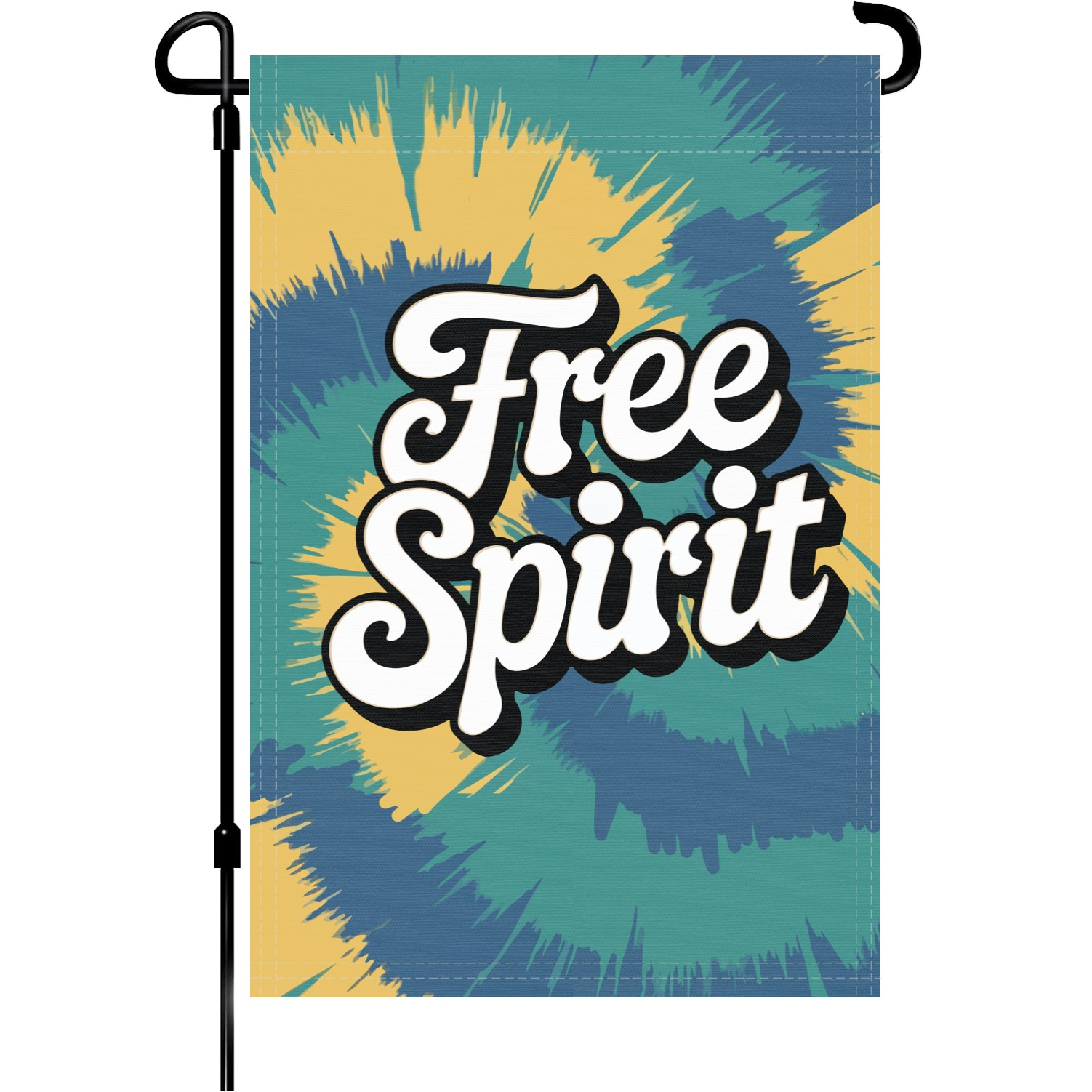 Free Spirit garden flag made of weatherproof polyester mounted on a garden flagpole | Bannerfi